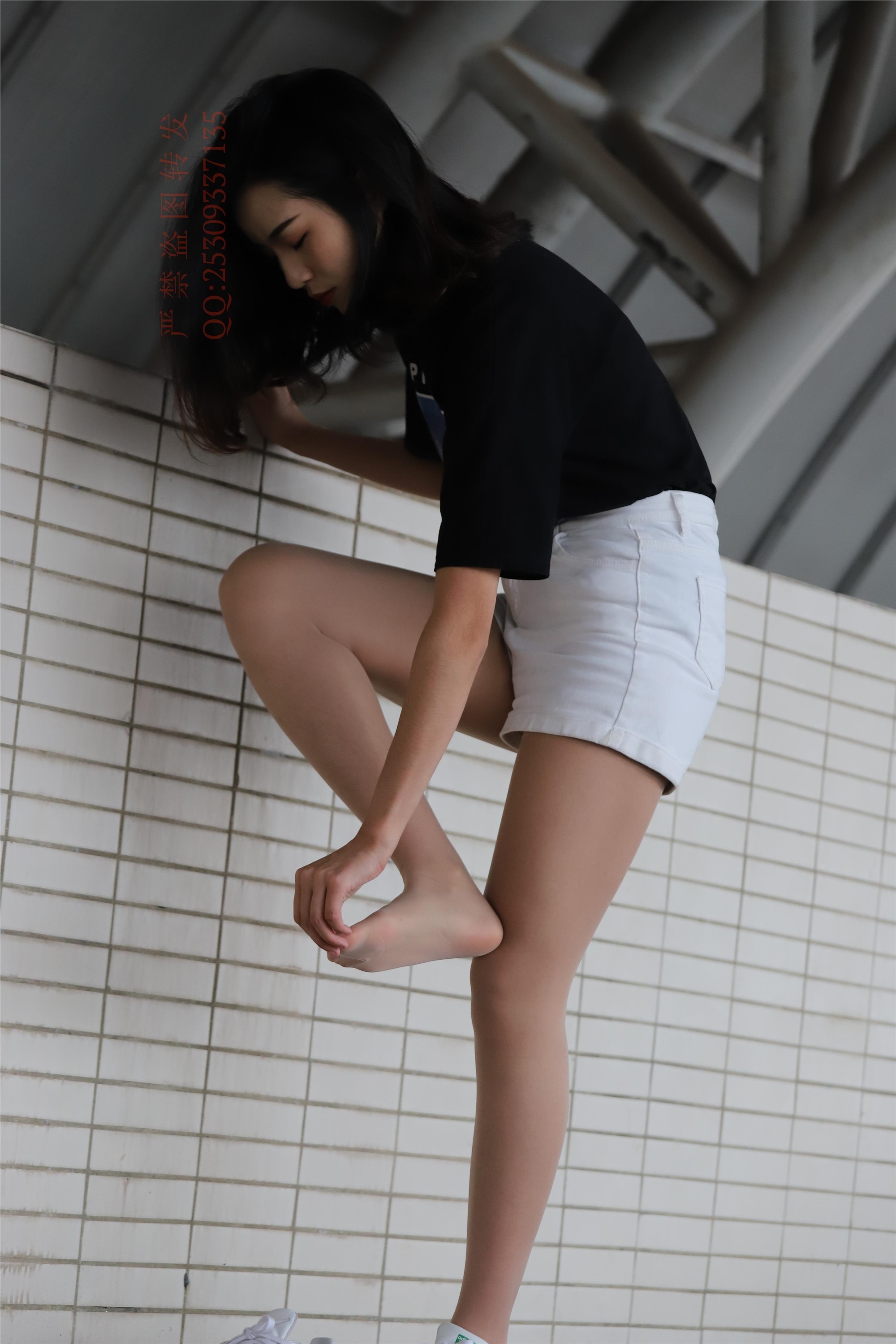 大西瓜套图 2018 7.8月活动模特二贝壳头户外肉si船袜3