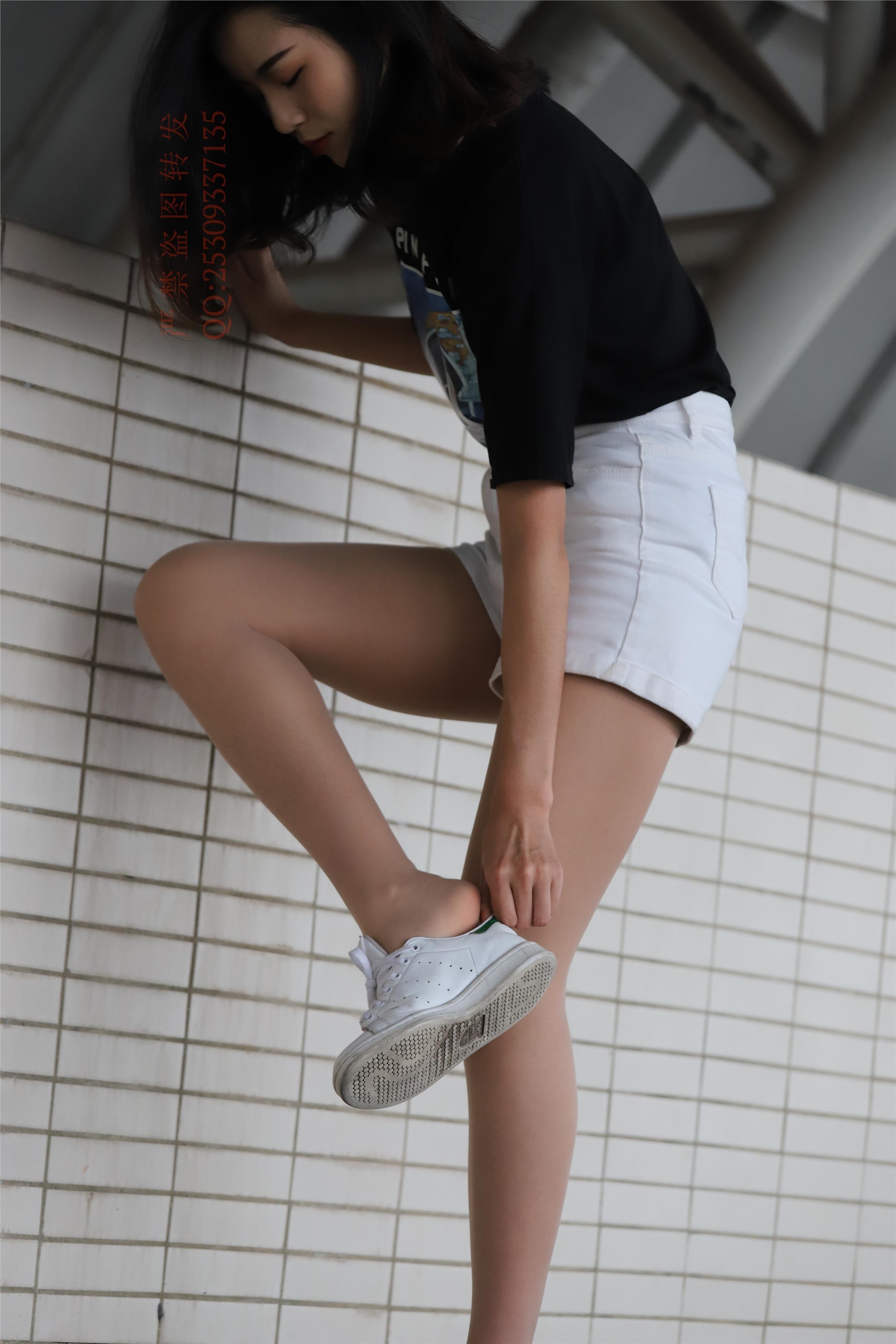 大西瓜套图 2018 7.8月活动模特二贝壳头户外肉si船袜3