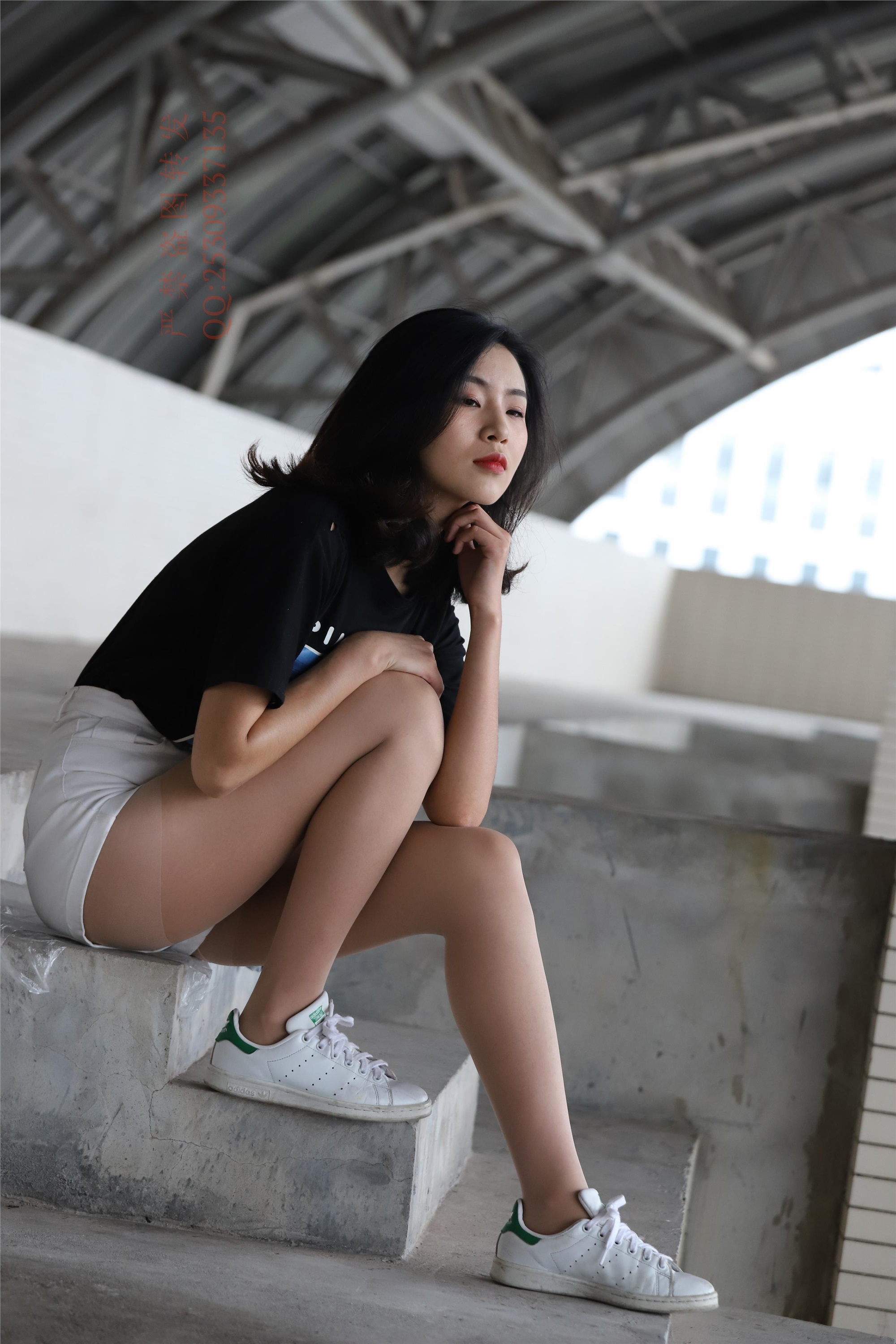 大西瓜套图 2018 7.8月活动模特二贝壳头户外肉si船袜3