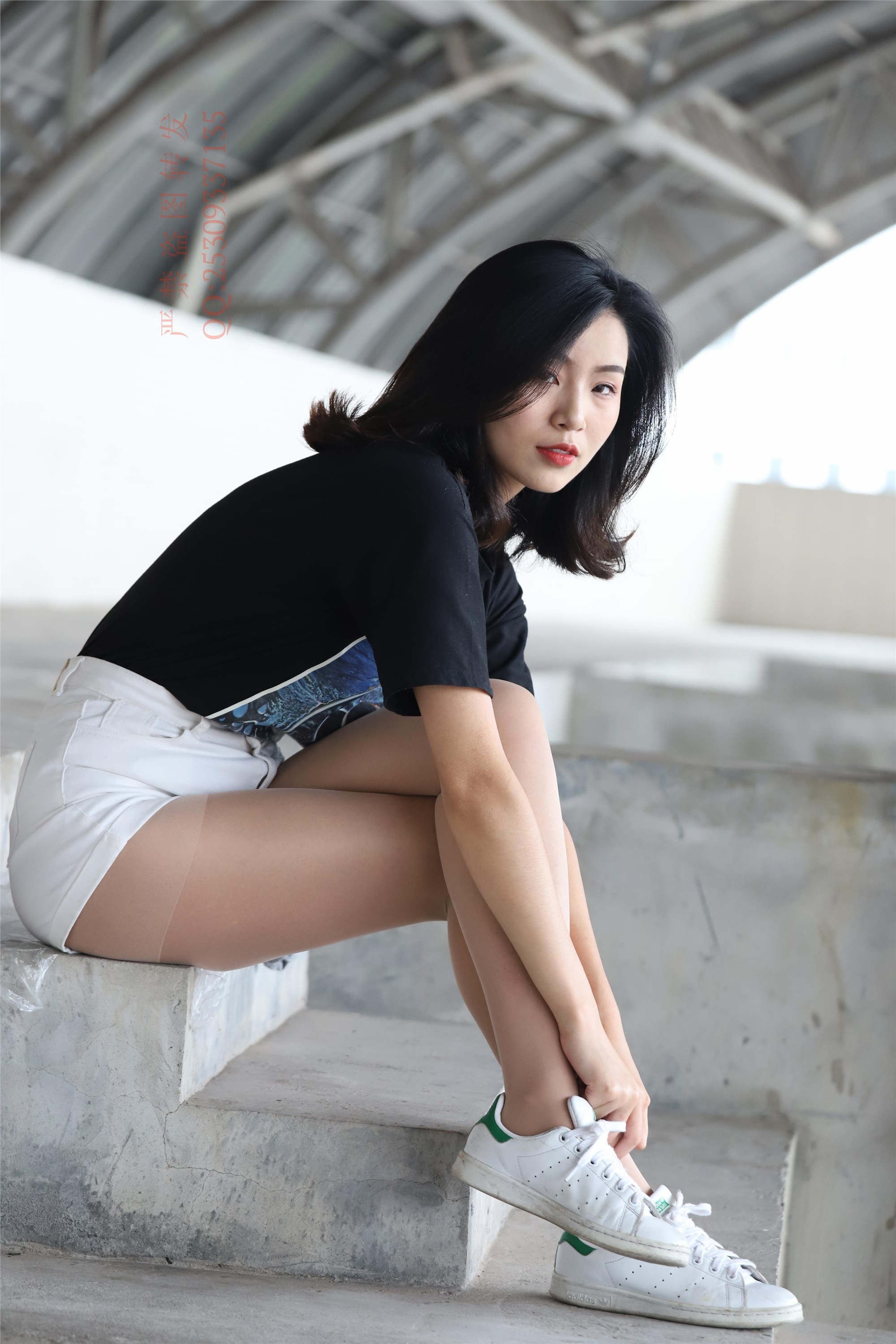 大西瓜套图 2018 7.8月活动模特二贝壳头户外肉si船袜3