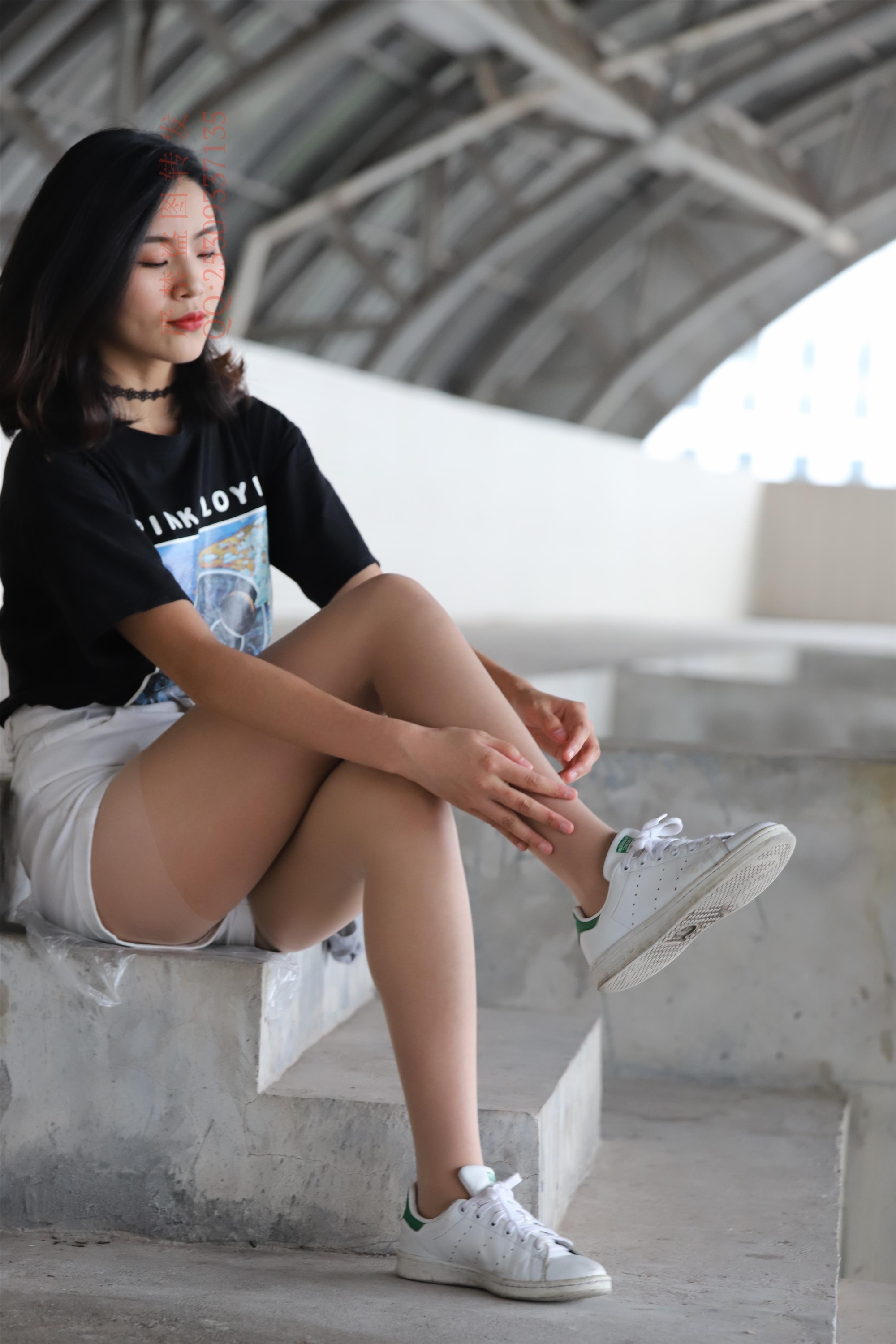 大西瓜套图 2018 7.8月活动模特二贝壳头户外肉si船袜3