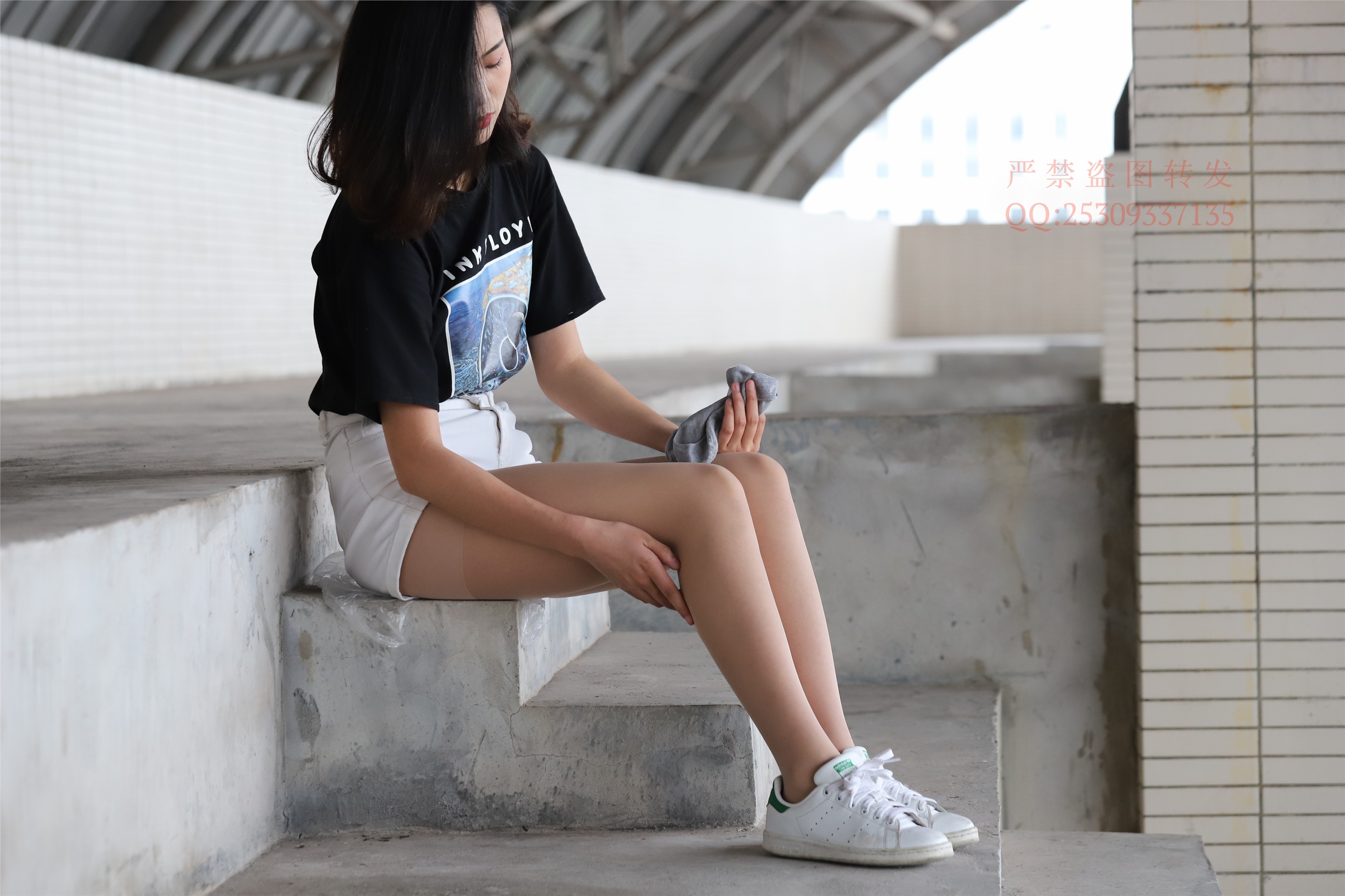 大西瓜套图 2018 7.8月活动模特二贝壳头户外肉si船袜3