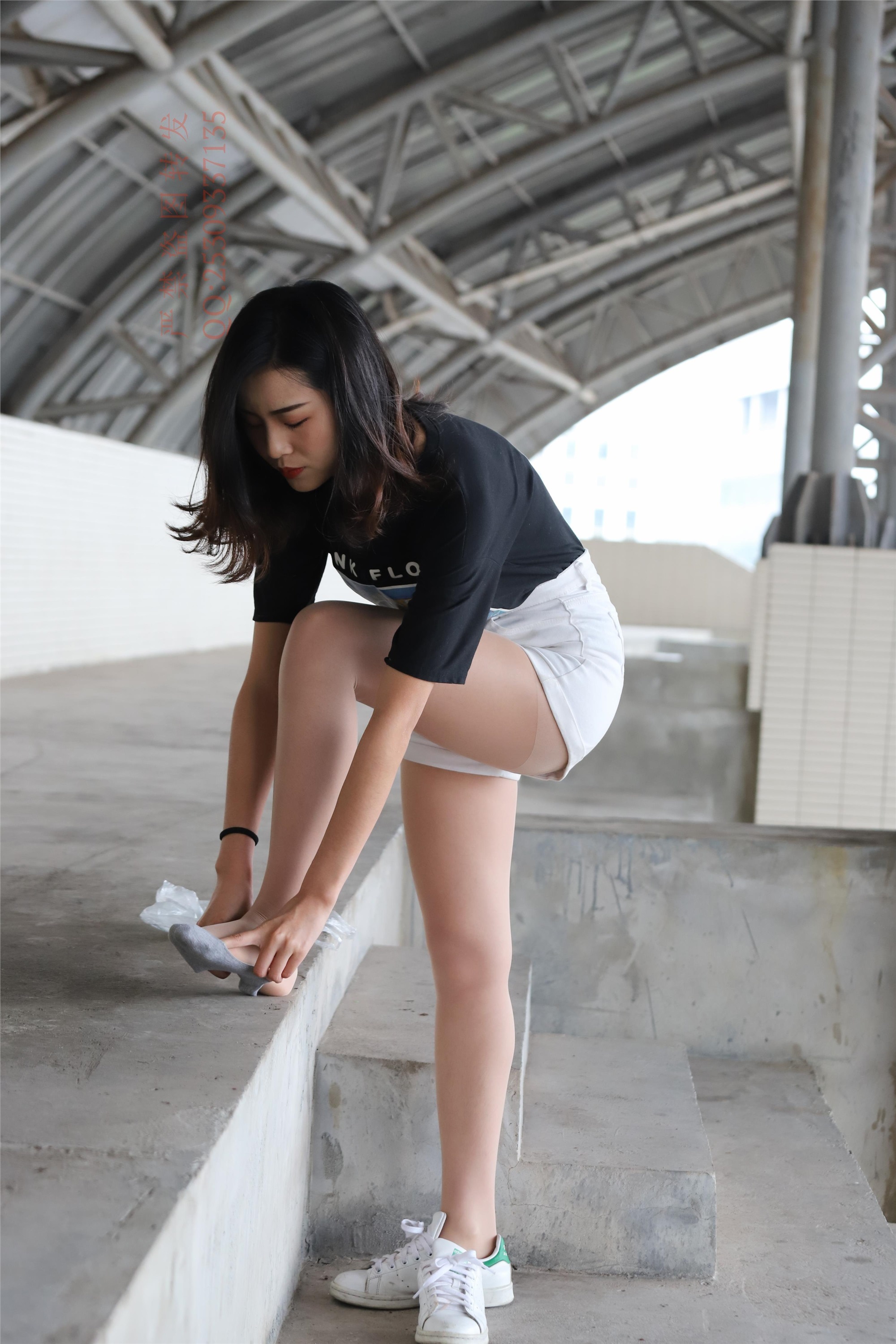 大西瓜套图 2018 7.8月活动模特二贝壳头户外肉si船袜3