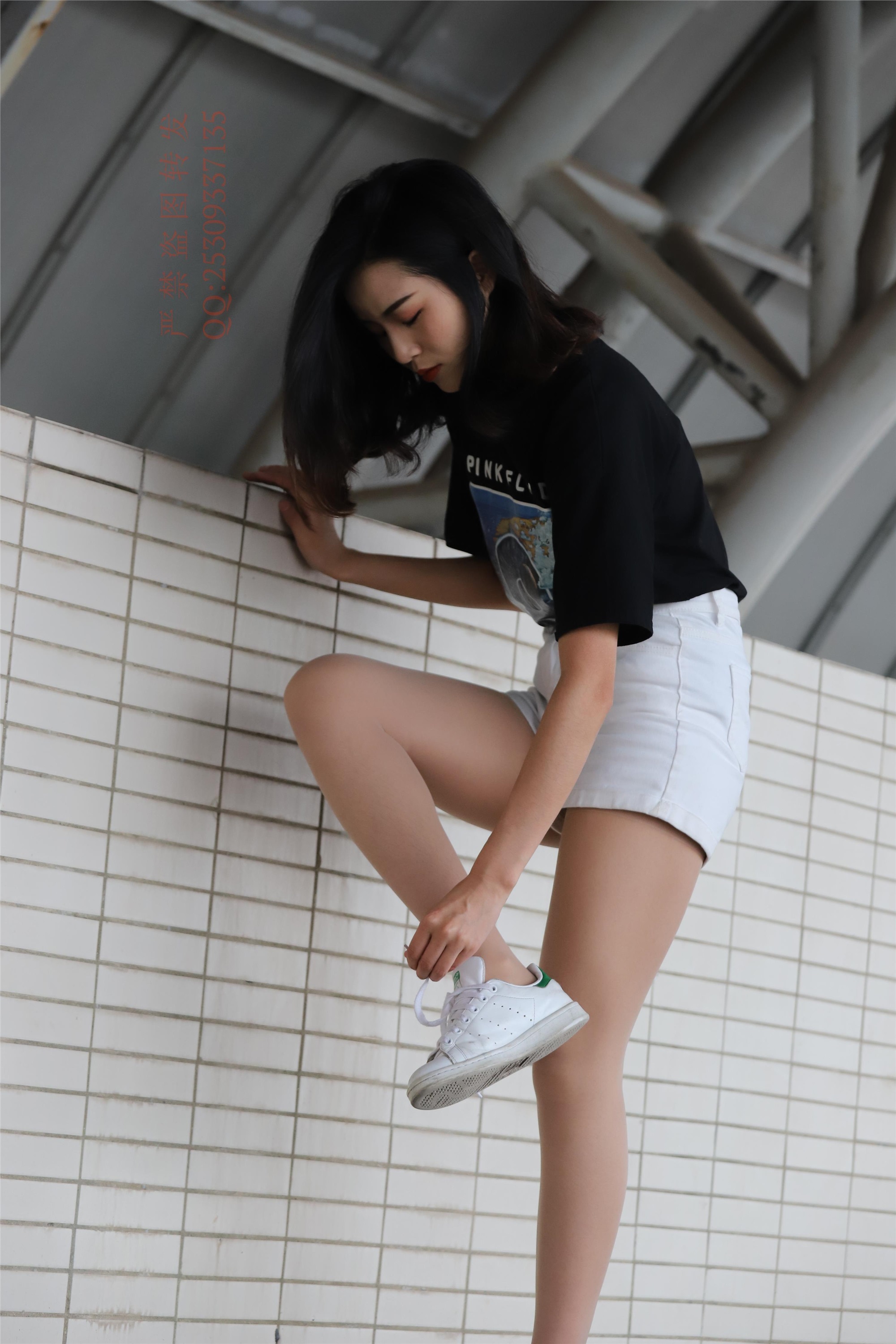 大西瓜套图 2018 7.8月活动模特二贝壳头户外肉si船袜3