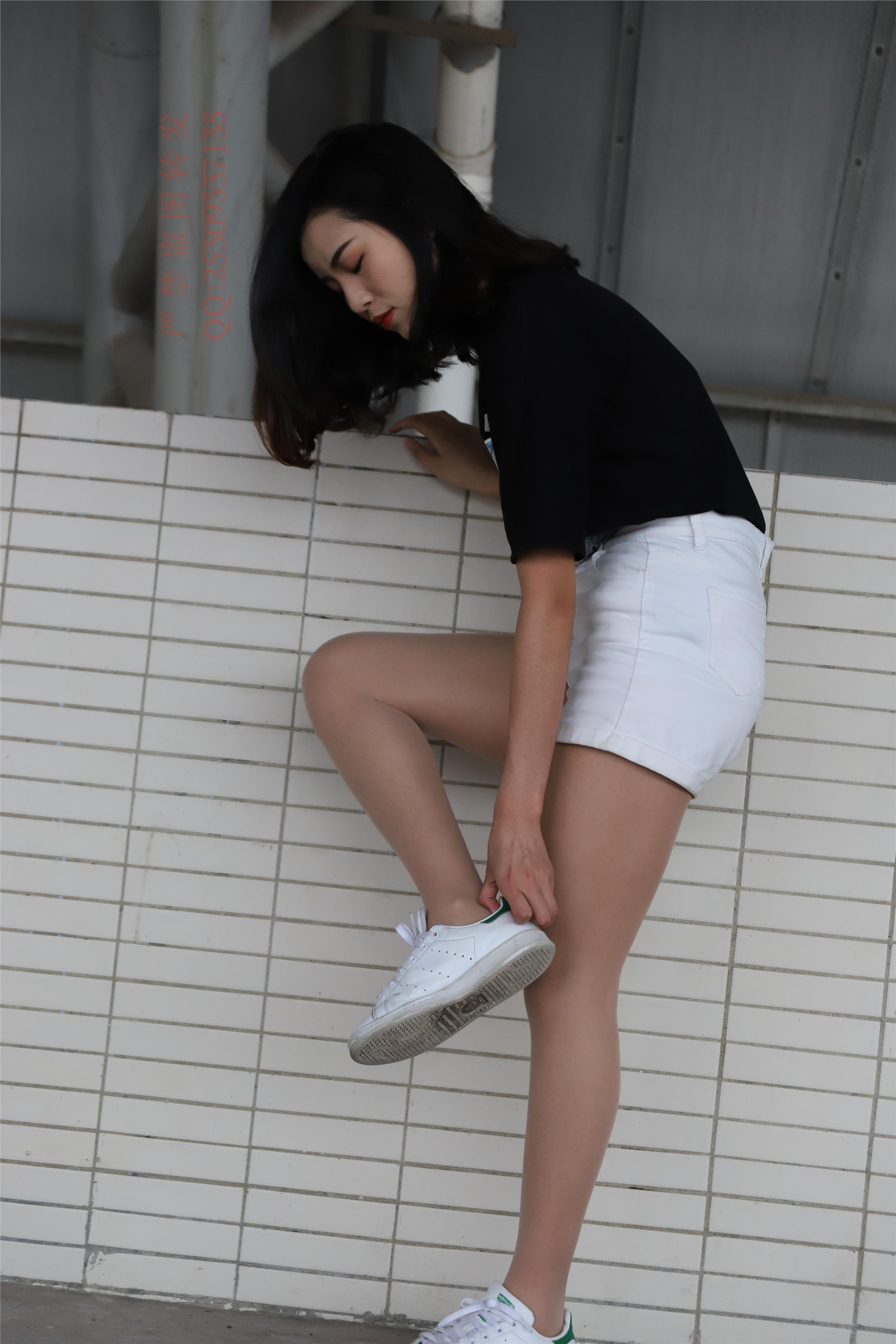 大西瓜套图 2018 7.8月活动模特二贝壳头户外肉si船袜4