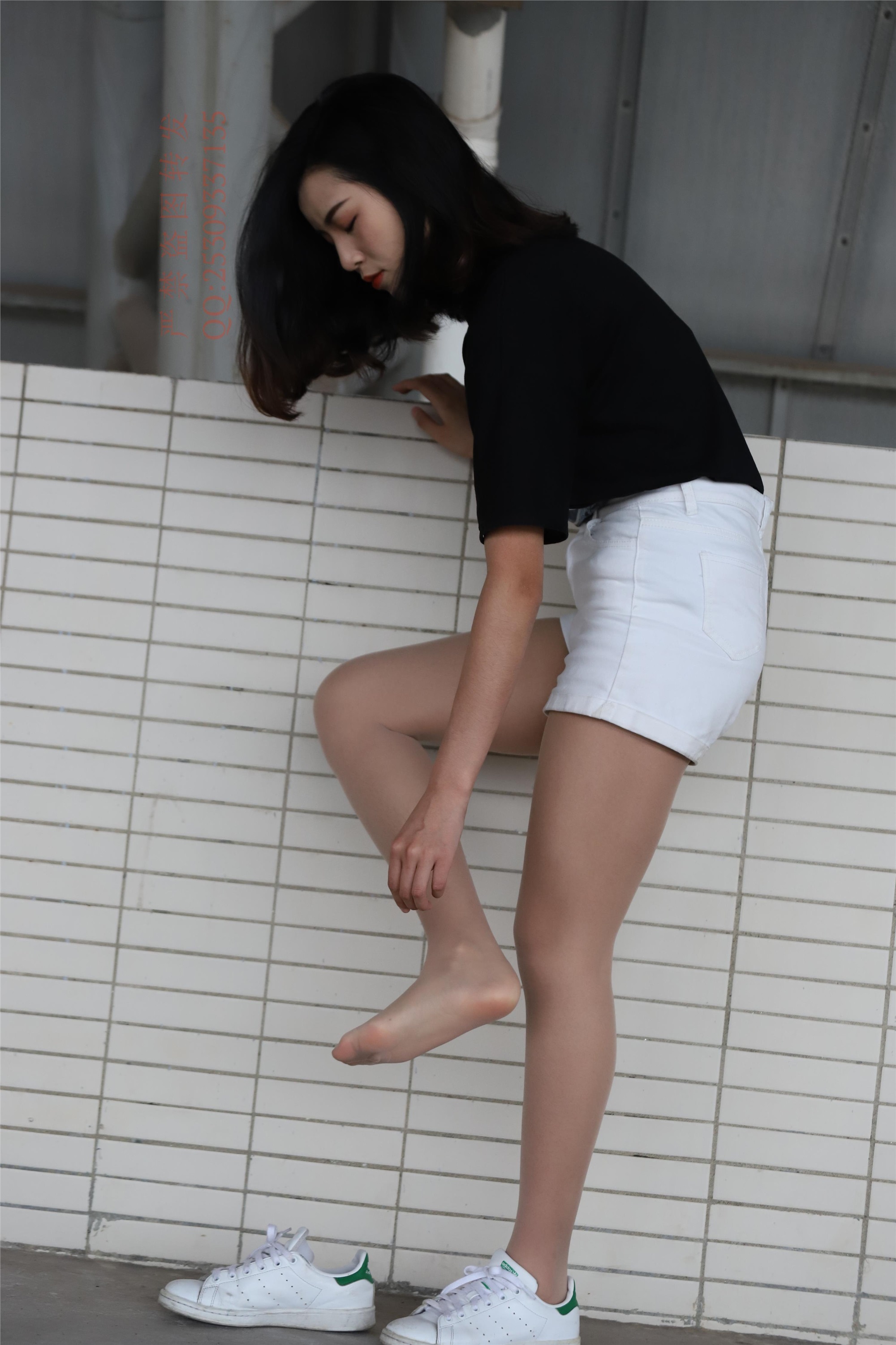 大西瓜套图 2018 7.8月活动模特二贝壳头户外肉si船袜4