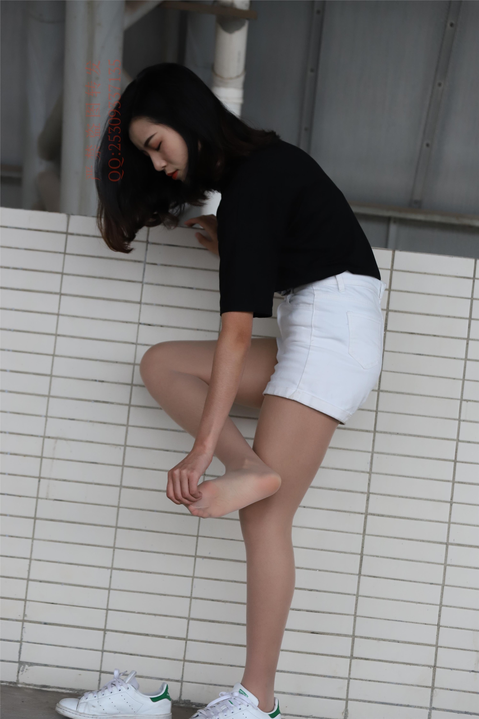 大西瓜套图 2018 7.8月活动模特二贝壳头户外肉si船袜4