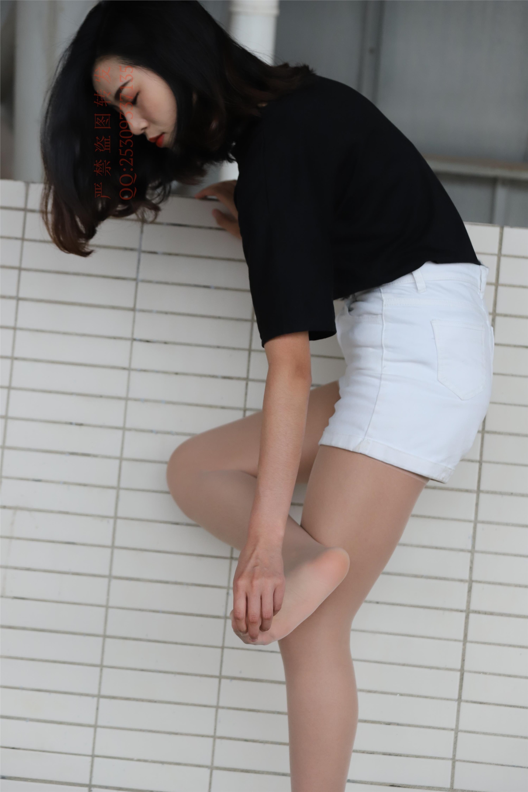 大西瓜套图 2018 7.8月活动模特二贝壳头户外肉si船袜4