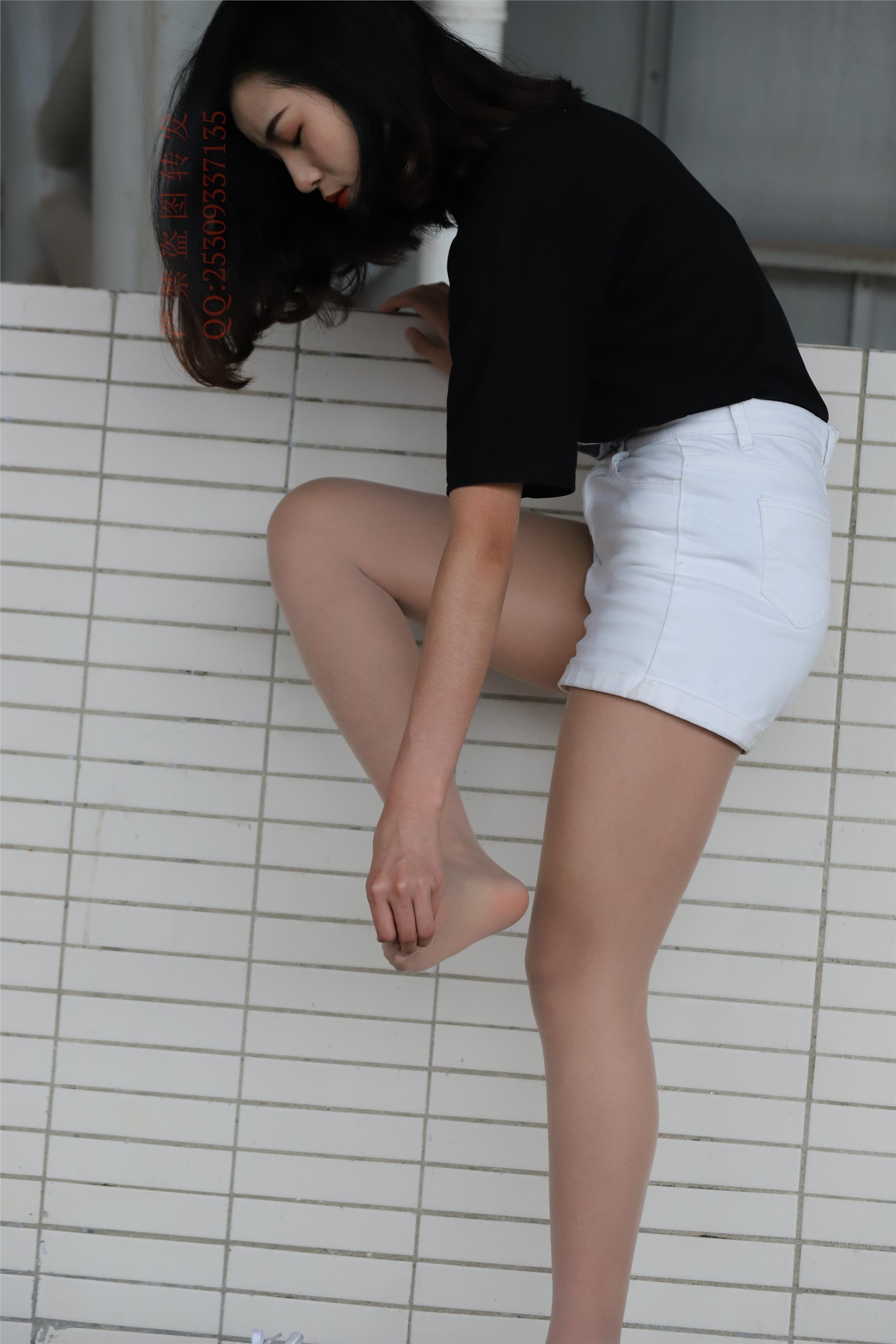 大西瓜套图 2018 7.8月活动模特二贝壳头户外肉si船袜4