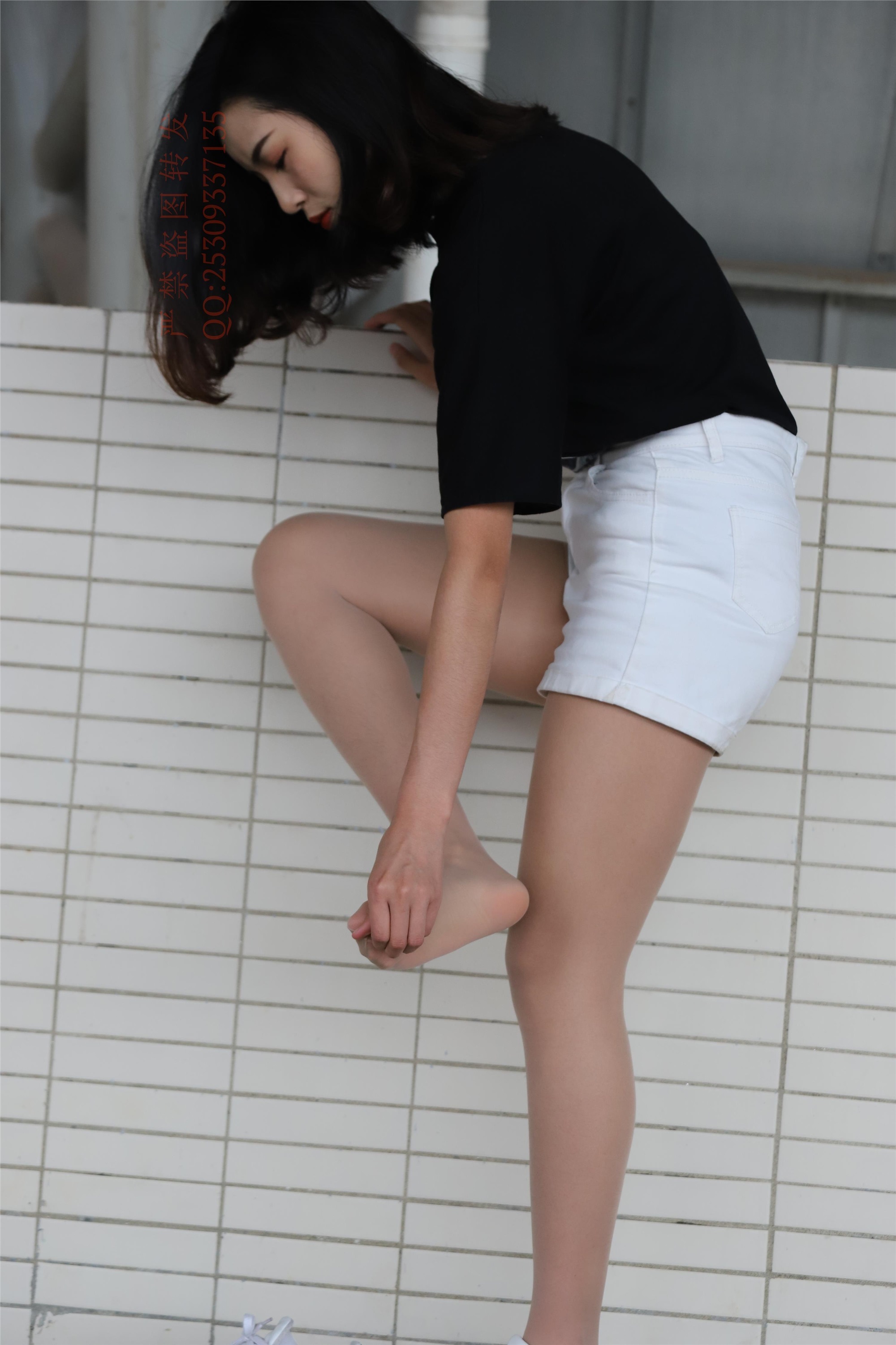 大西瓜套图 2018 7.8月活动模特二贝壳头户外肉si船袜4