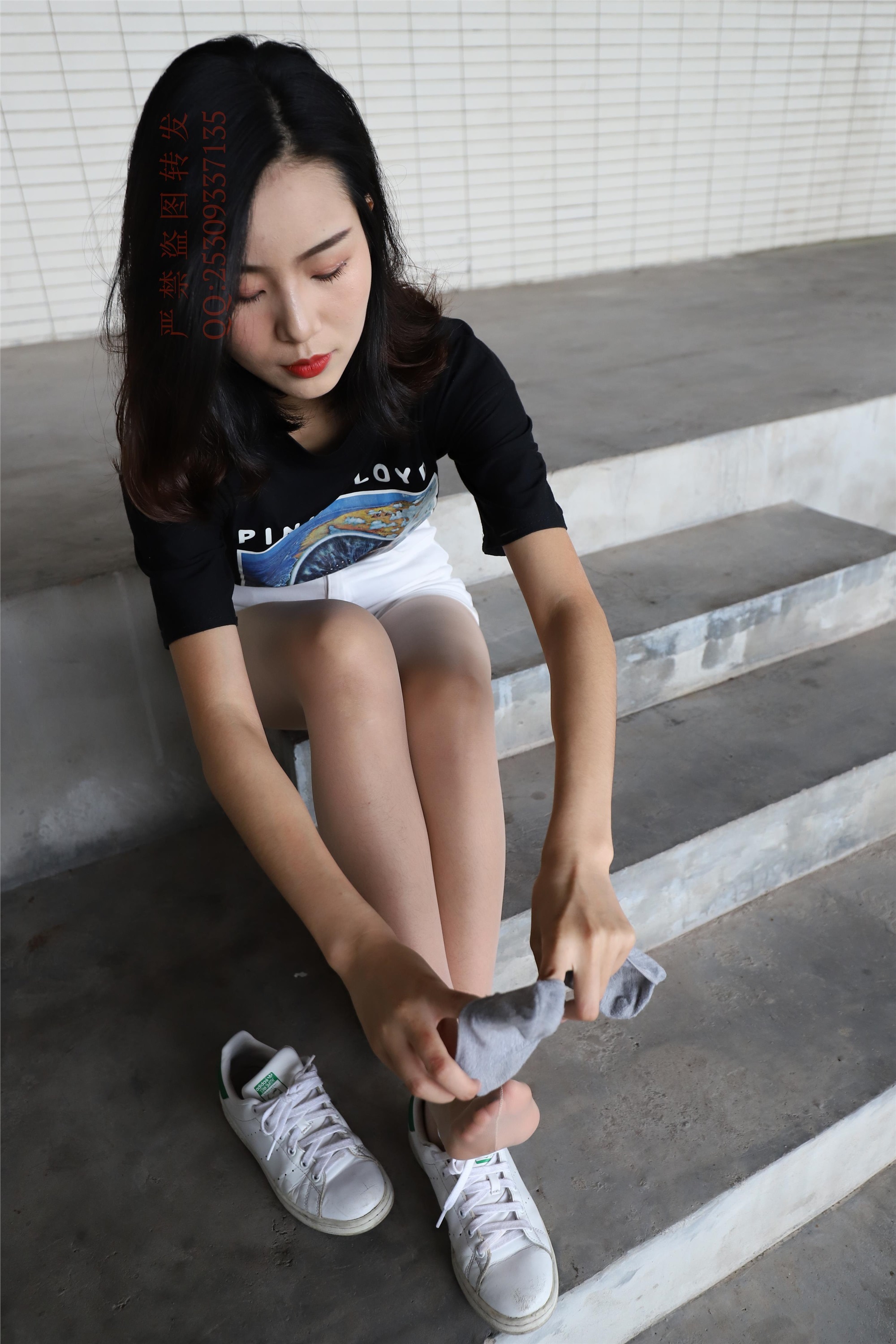 大西瓜套图 2018 7.8月活动模特二贝壳头户外肉si船袜4