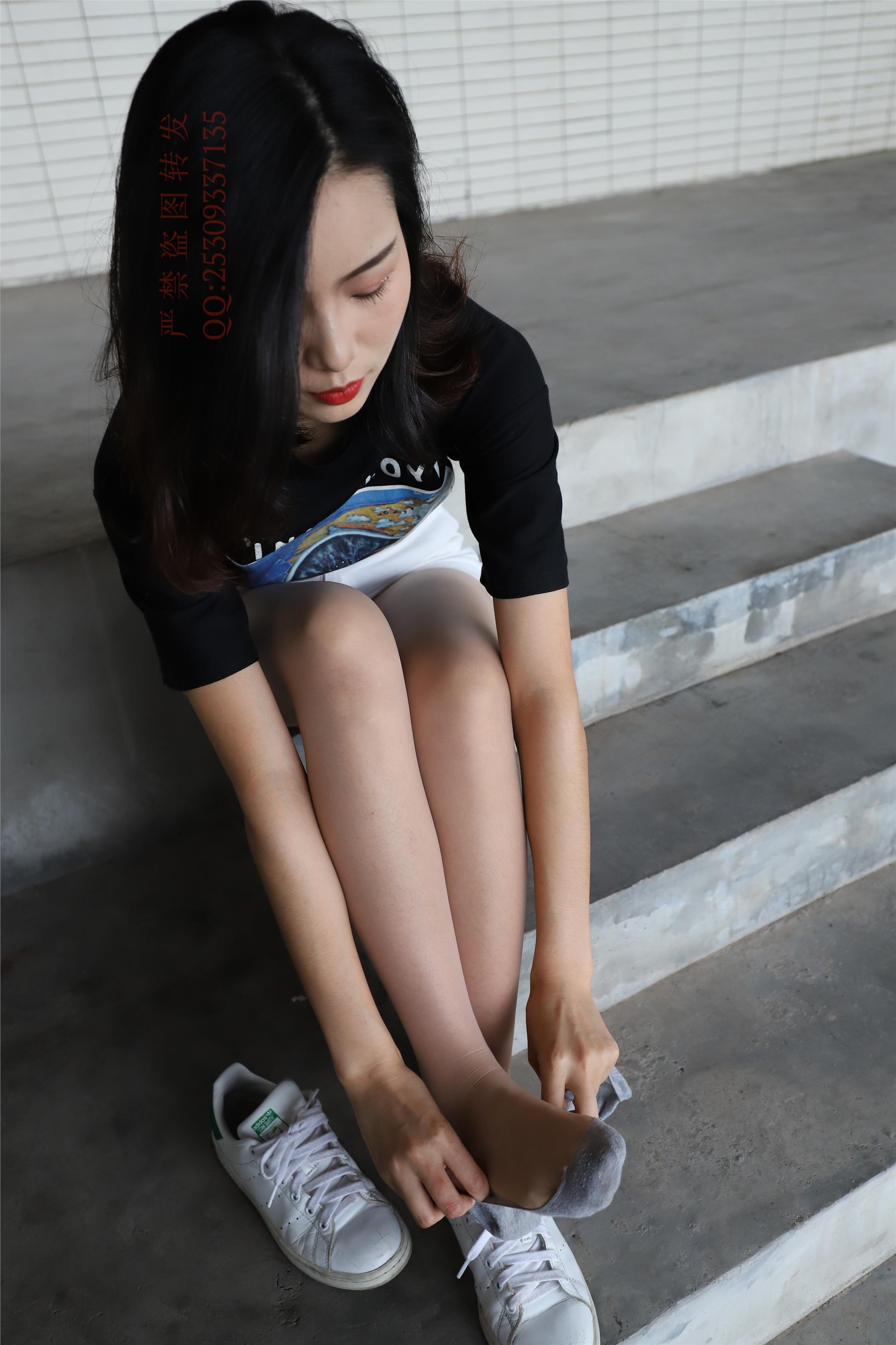 大西瓜套图 2018 7.8月活动模特二贝壳头户外肉si船袜4