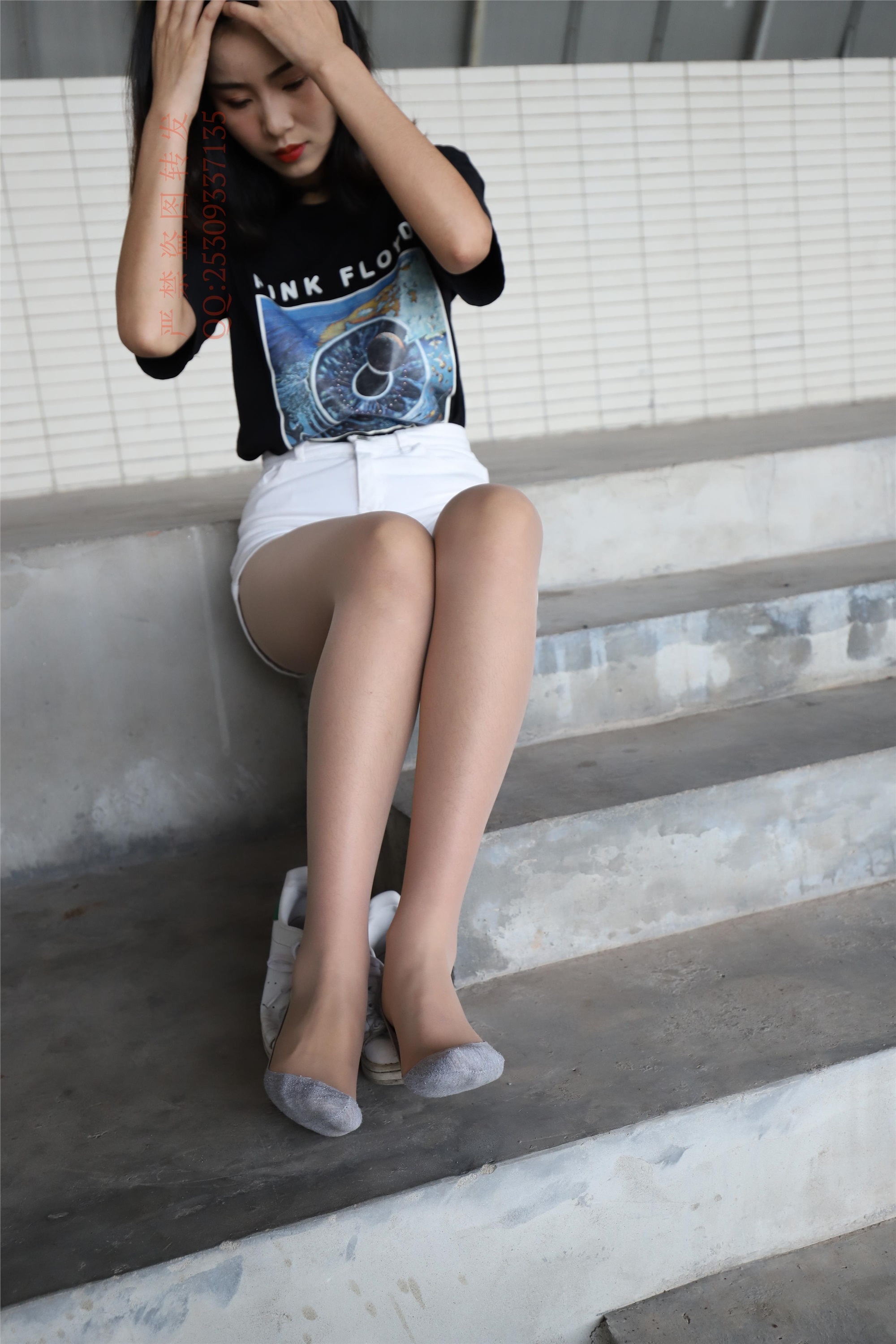 大西瓜套图 2018 7.8月活动模特二贝壳头户外肉si船袜5