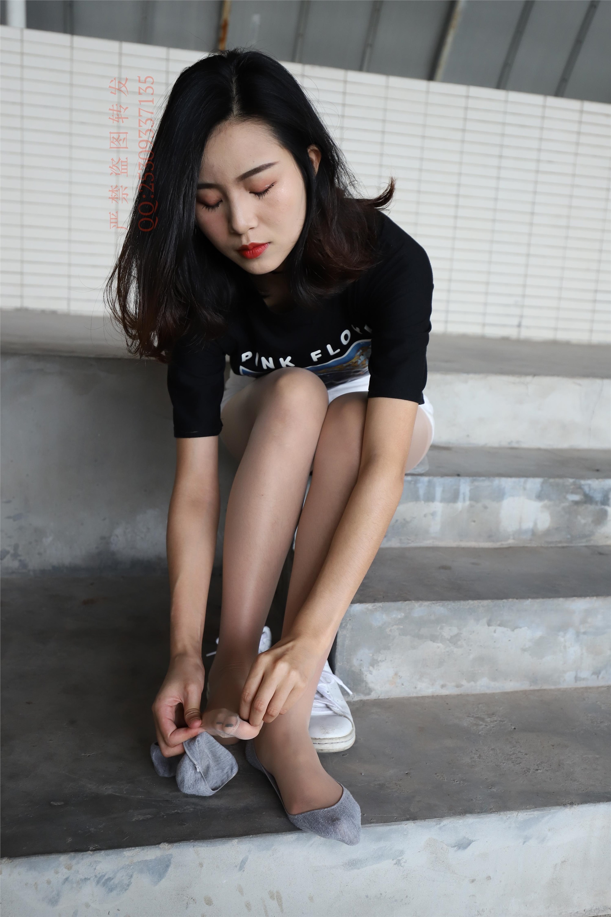 大西瓜套图 2018 7.8月活动模特二贝壳头户外肉si船袜5