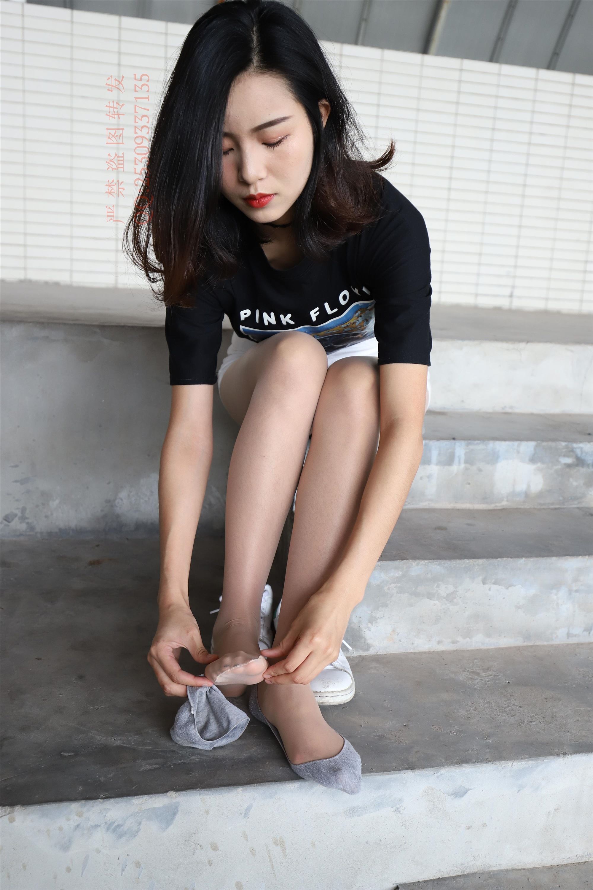 大西瓜套图 2018 7.8月活动模特二贝壳头户外肉si船袜5