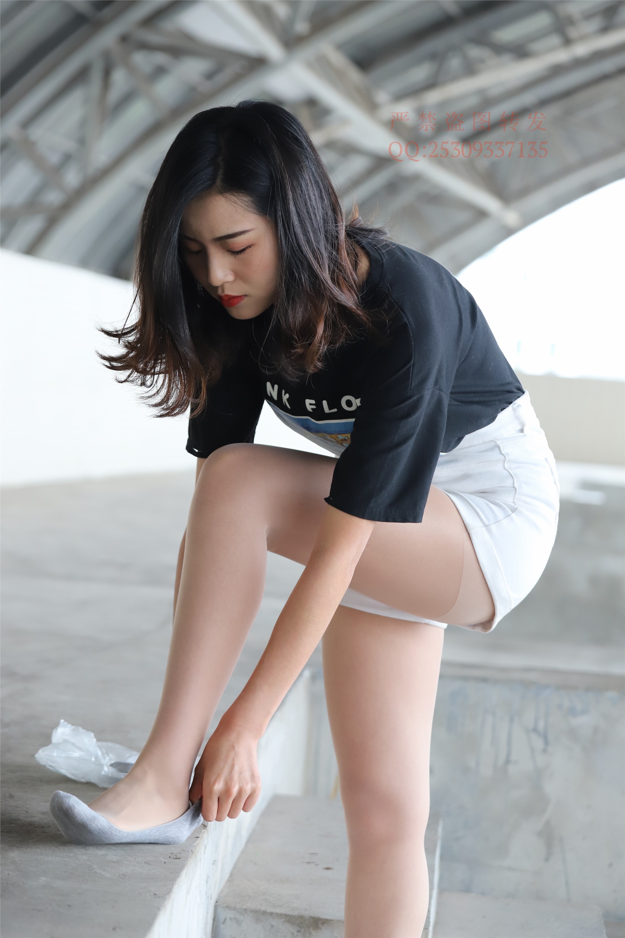 大西瓜套图 2018 7.8月活动模特二贝壳头户外肉si船袜5