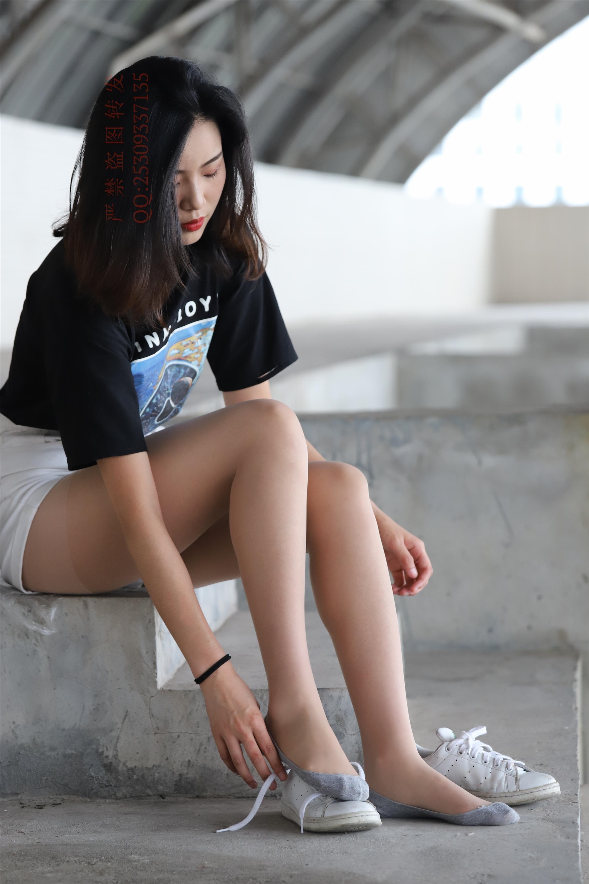 大西瓜套图 2018 7.8月活动模特二贝壳头户外肉si船袜6