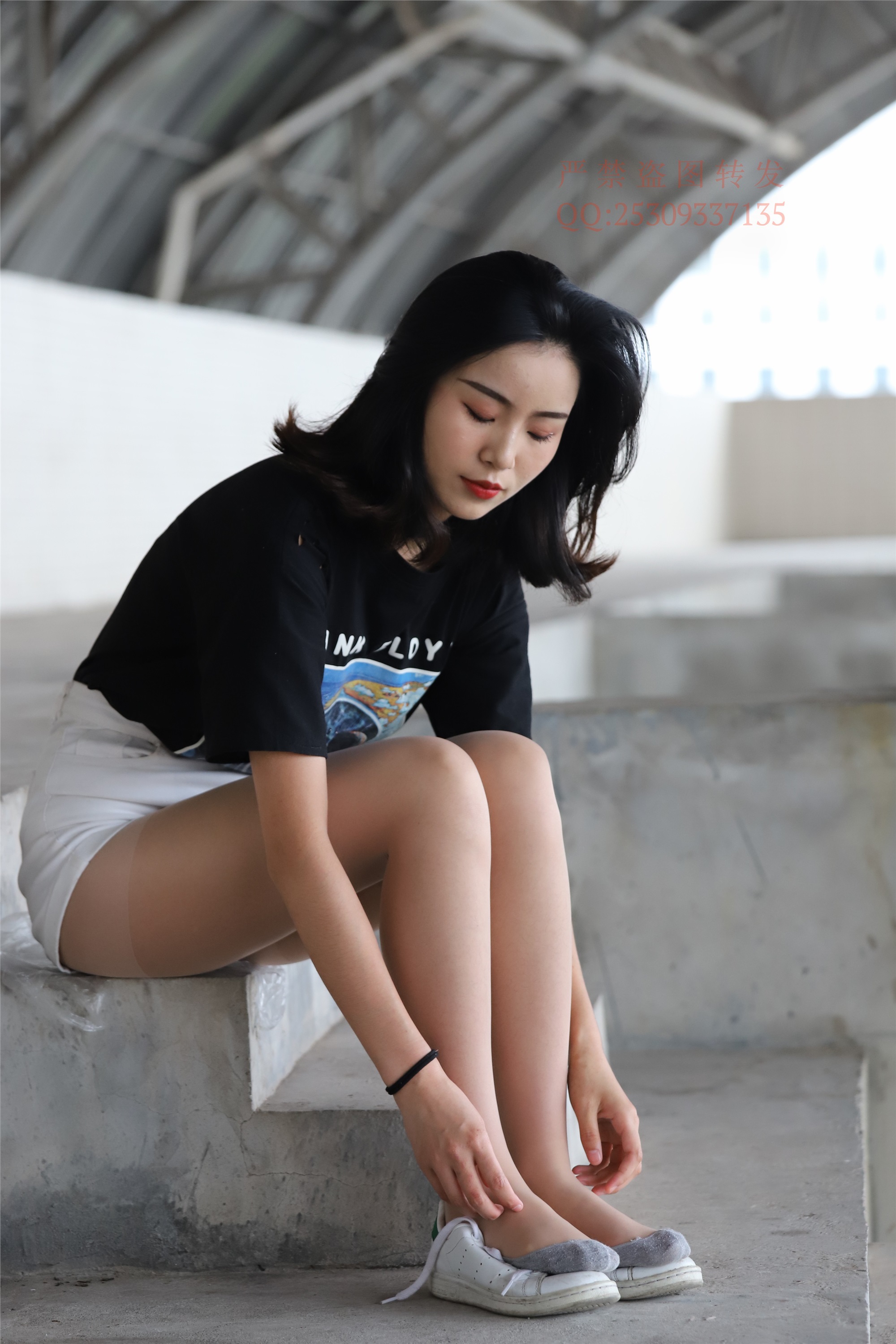 大西瓜套图 2018 7.8月活动模特二贝壳头户外肉si船袜6