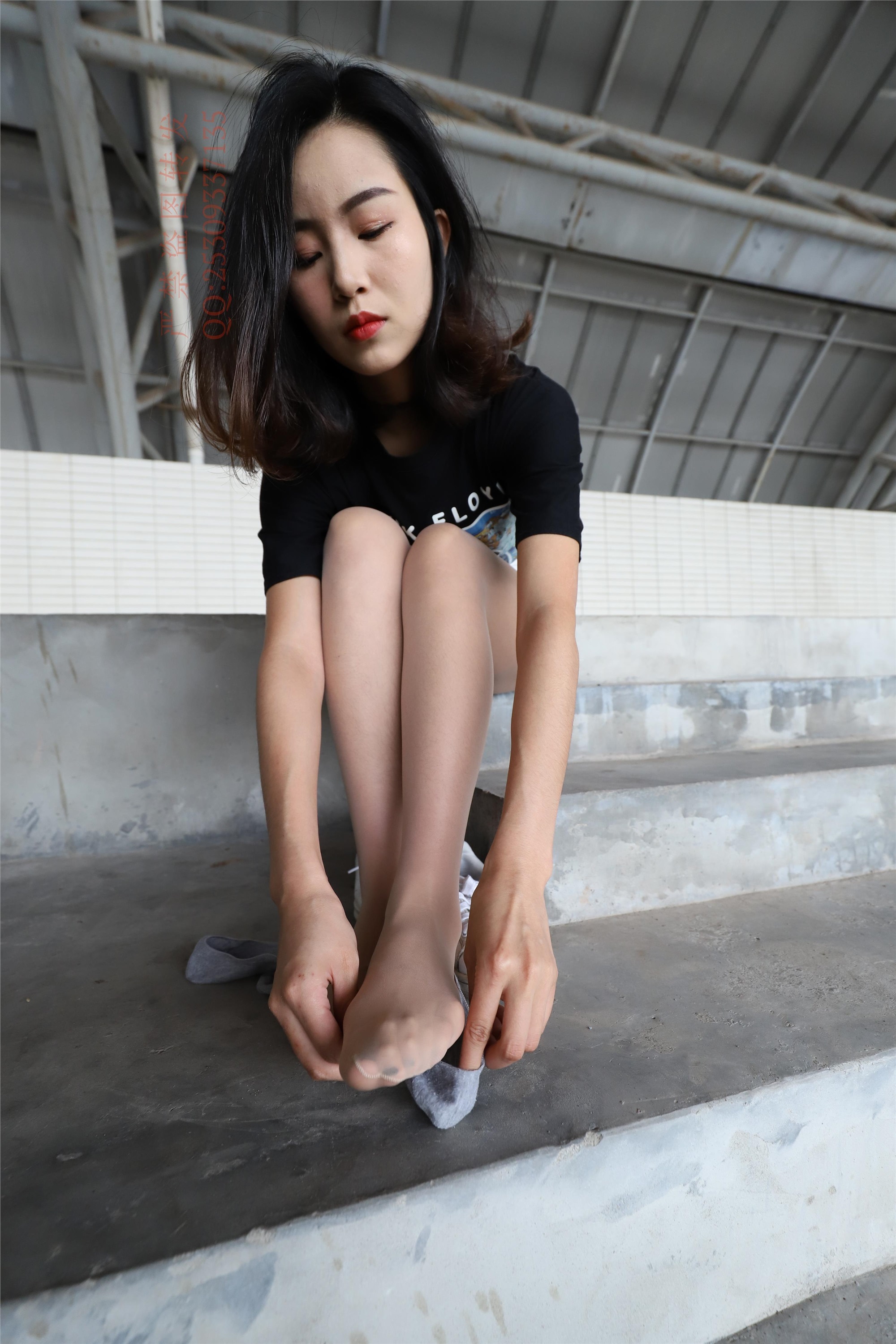 大西瓜套图 2018 7.8月活动模特二贝壳头户外肉si船袜6