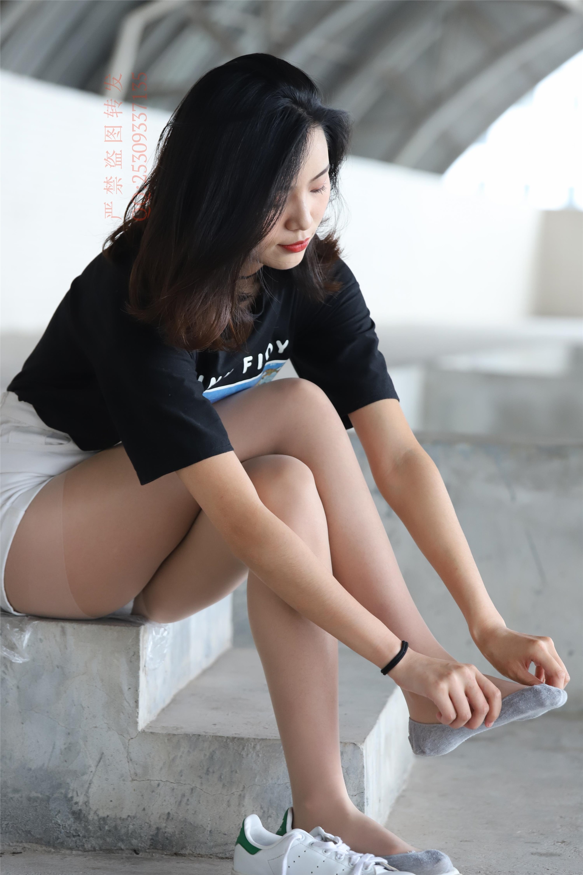 大西瓜套图 2018 7.8月活动模特二贝壳头户外肉si船袜6