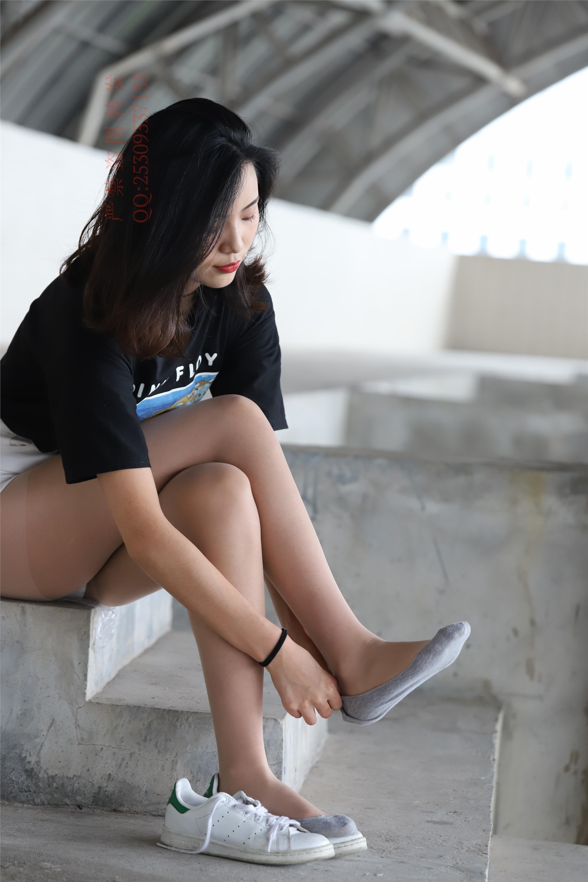 大西瓜套图 2018 7.8月活动模特二贝壳头户外肉si船袜6