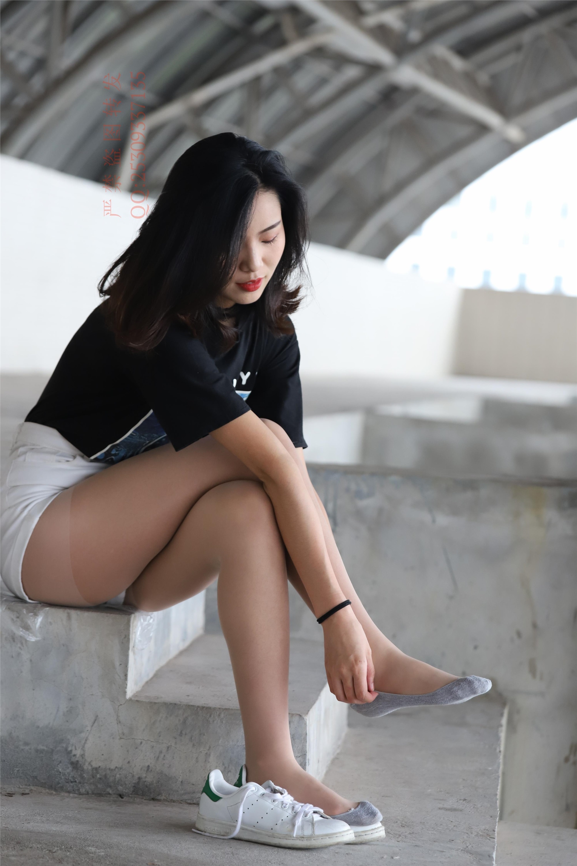 大西瓜套图 2018 7.8月活动模特二贝壳头户外肉si船袜6