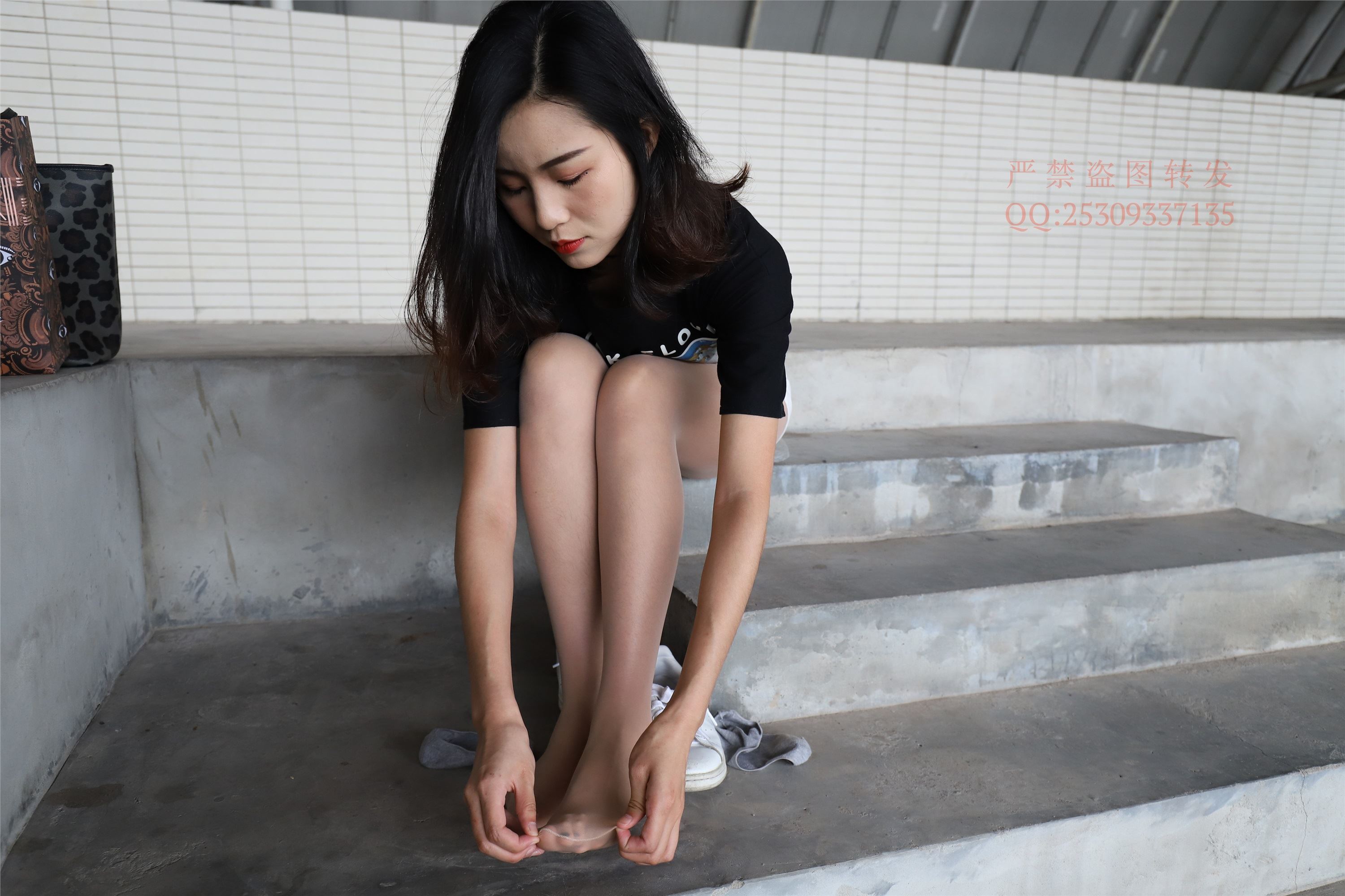 大西瓜套图 2018 7.8月活动模特二贝壳头户外肉si船袜6