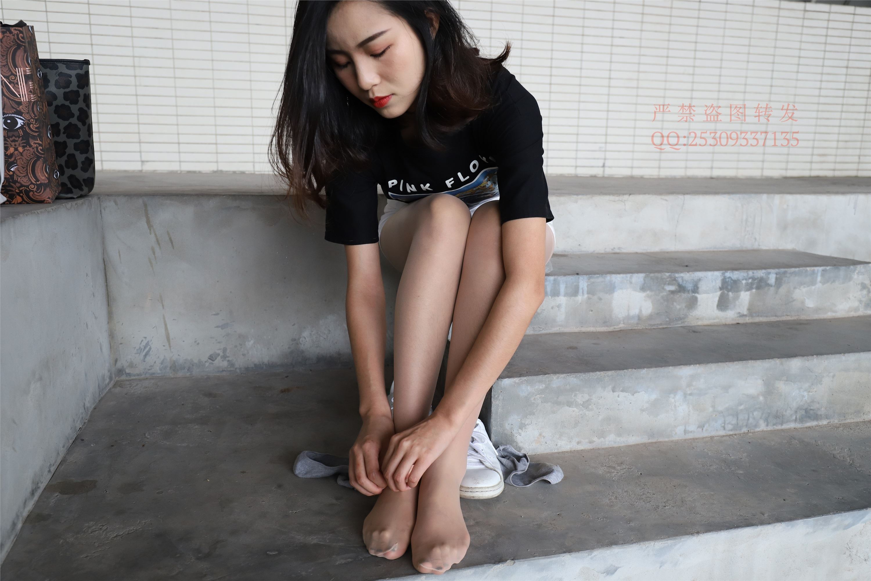 大西瓜套图 2018 7.8月活动模特二贝壳头户外肉si船袜6