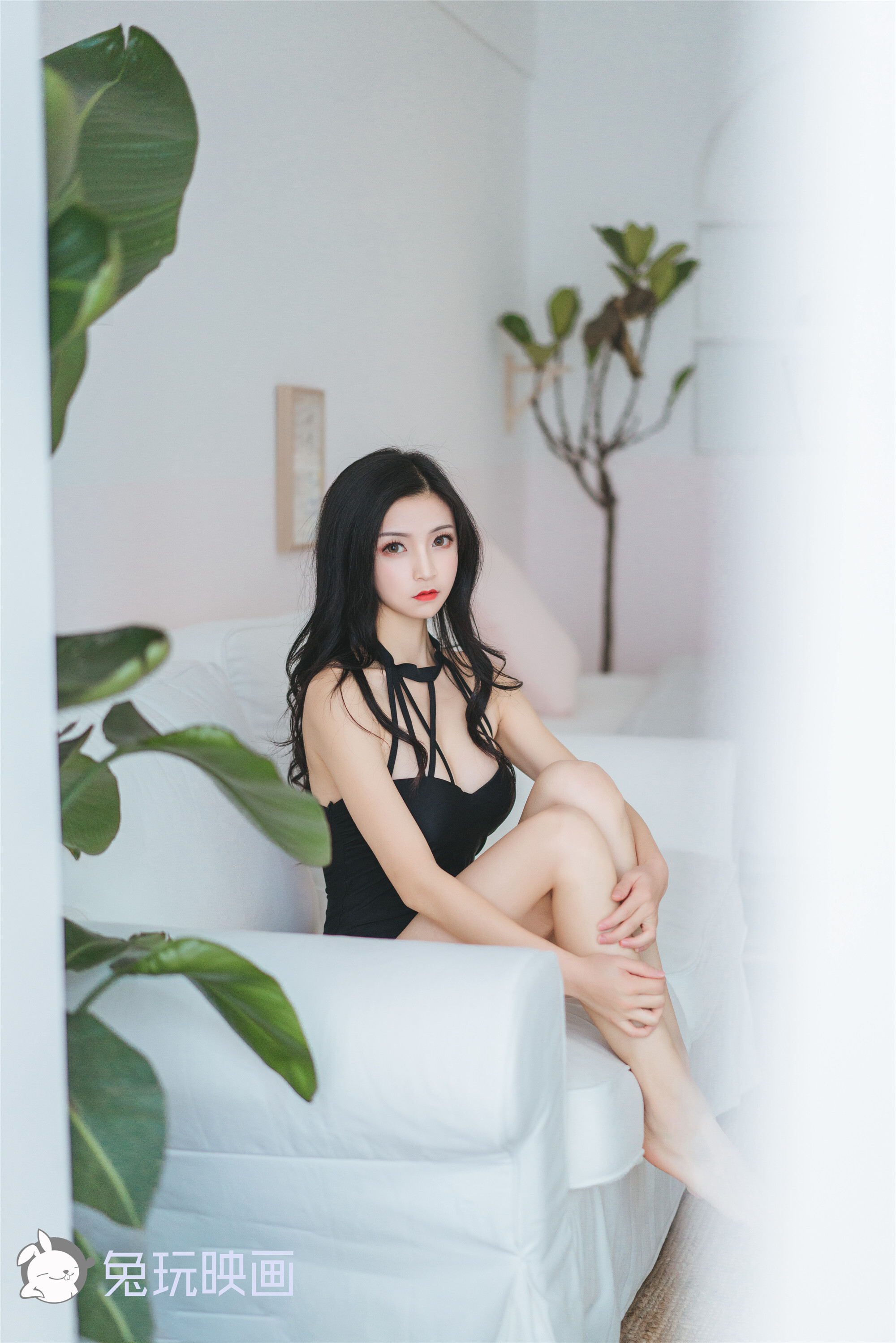 兔玩映画系列 Vol.059 夏日泳装 黑色泳装