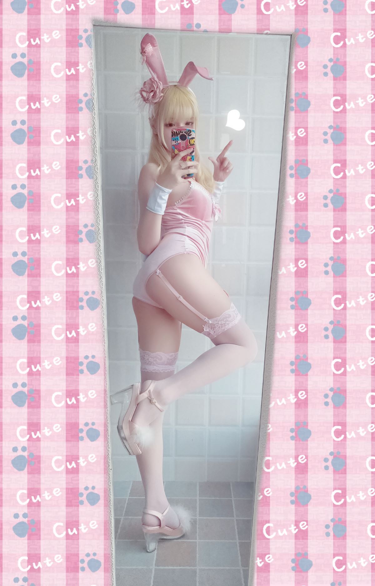 星之迟迟美女图片 VOL.1 粉红泡泡包 PINK兔女郎 桃味KITTY 穹和服