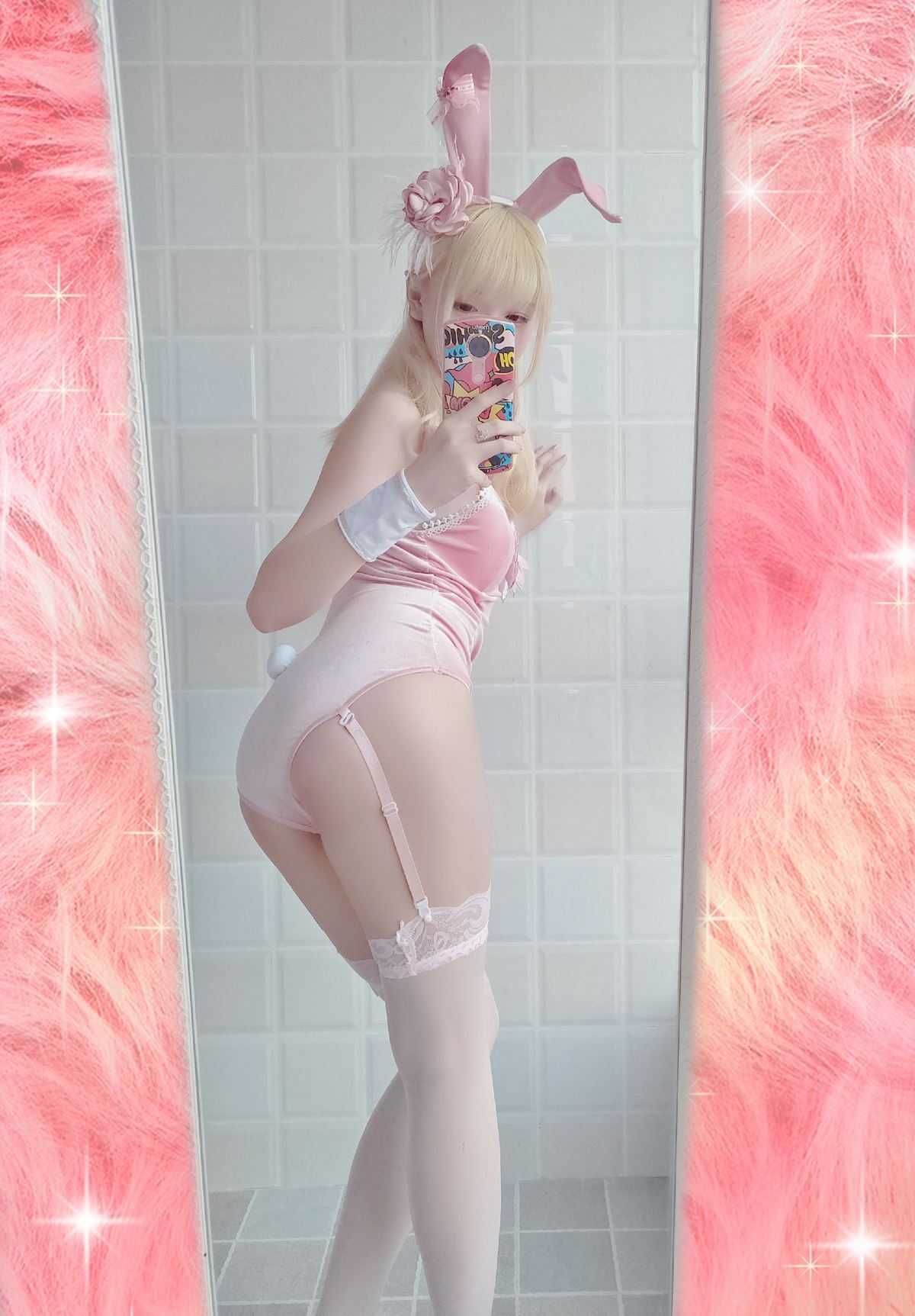 星之迟迟美女图片 VOL.1 粉红泡泡包 PINK兔女郎 桃味KITTY 穹和服