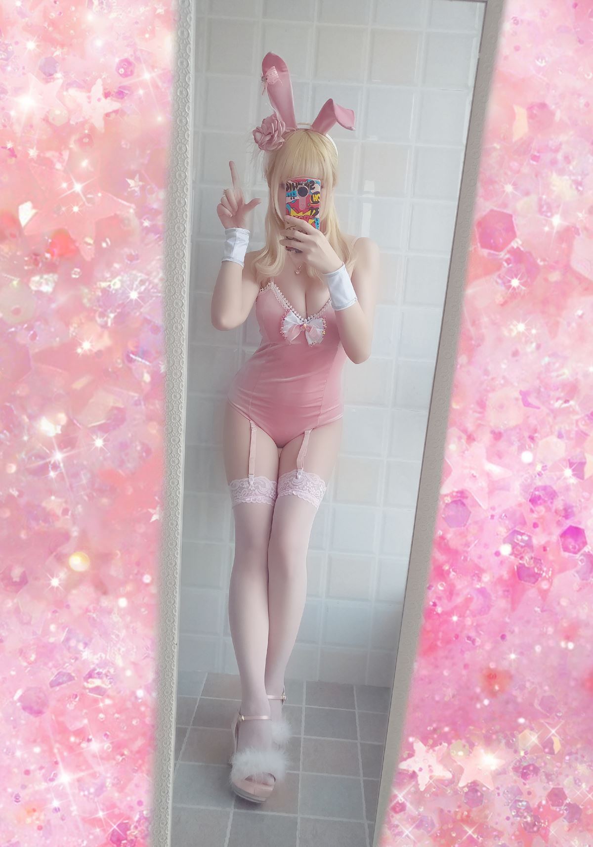 星之迟迟美女图片 VOL.1 粉红泡泡包 PINK兔女郎 桃味KITTY 穹和服