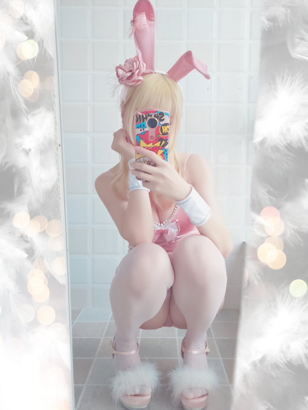 星之迟迟美女图片 VOL.1 粉红泡泡包 PINK兔女郎 桃味KITTY 穹和服
