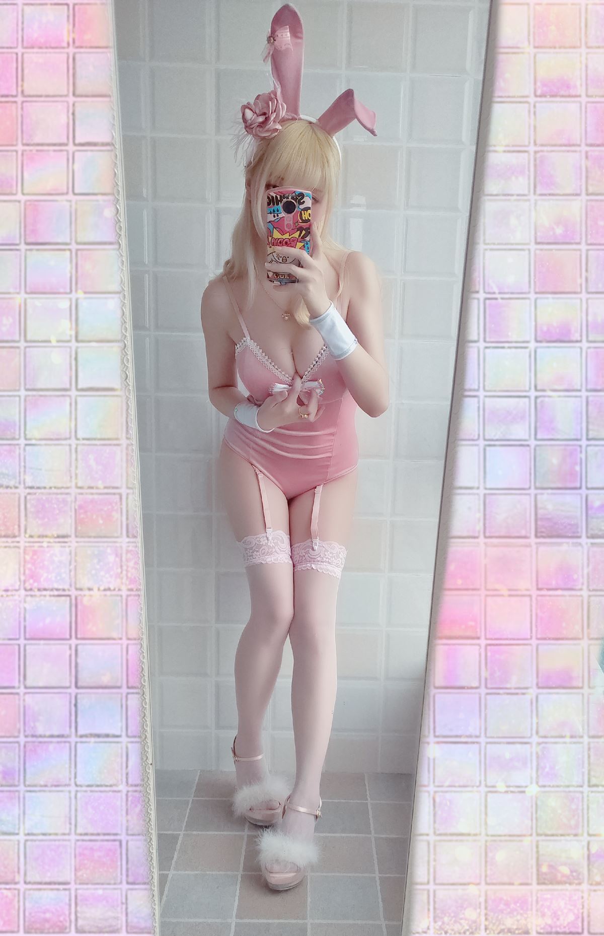 星之迟迟美女图片 VOL.1 粉红泡泡包 PINK兔女郎 桃味KITTY 穹和服