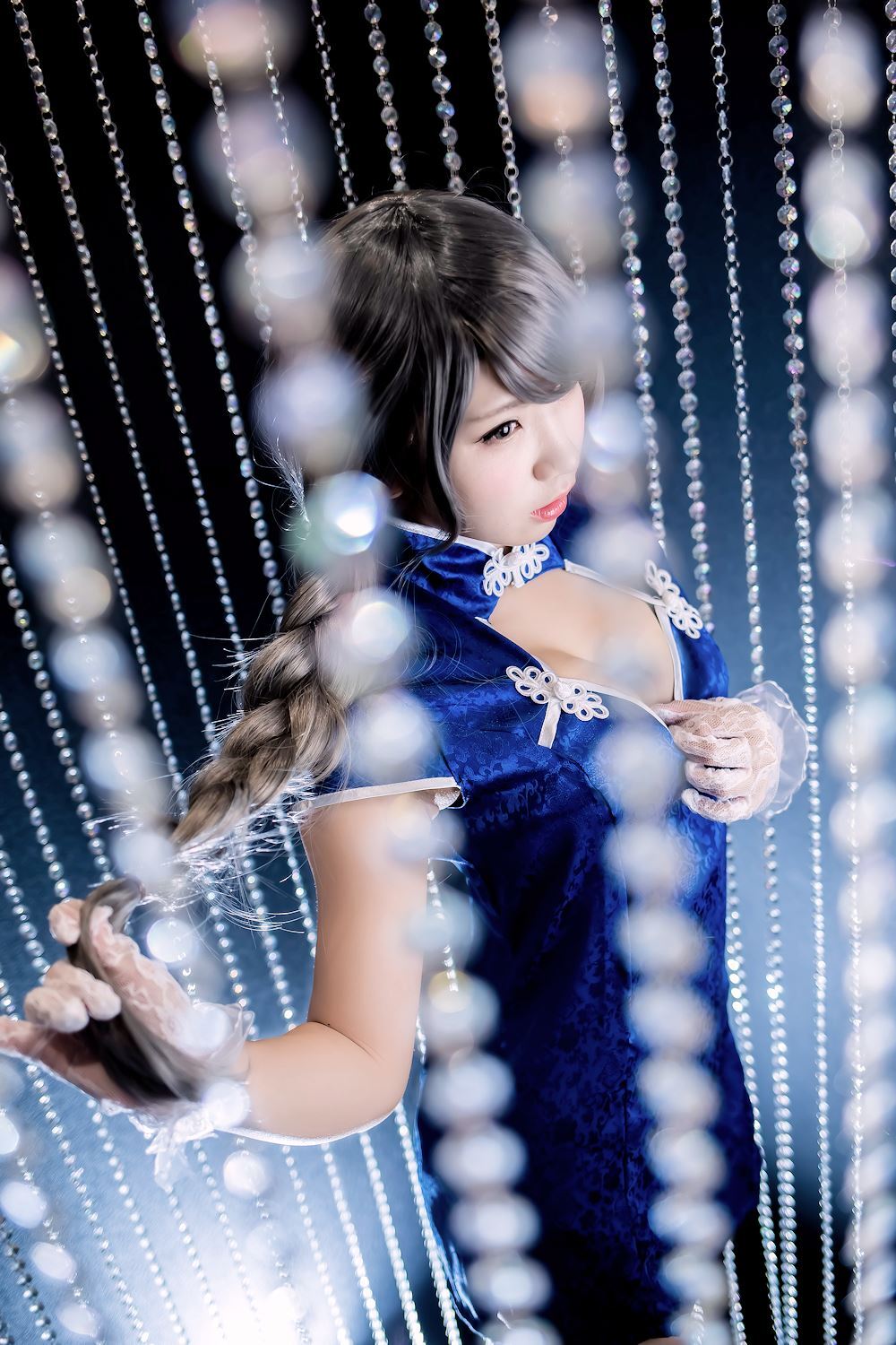 中華娘娘之Blue蓝色旗袍与美腿高跟