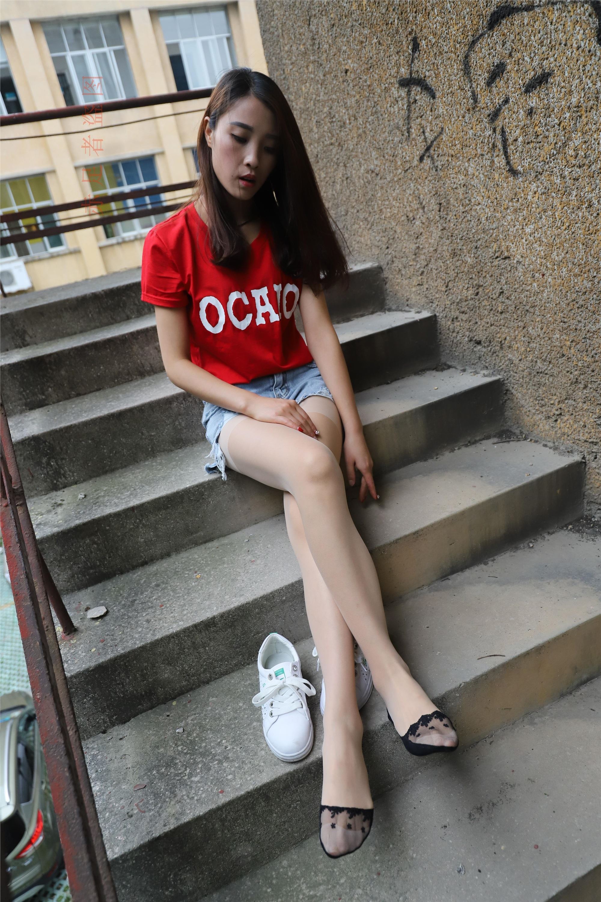 大西瓜套图 2018 6月活动模特1   长si 船袜(两套）2