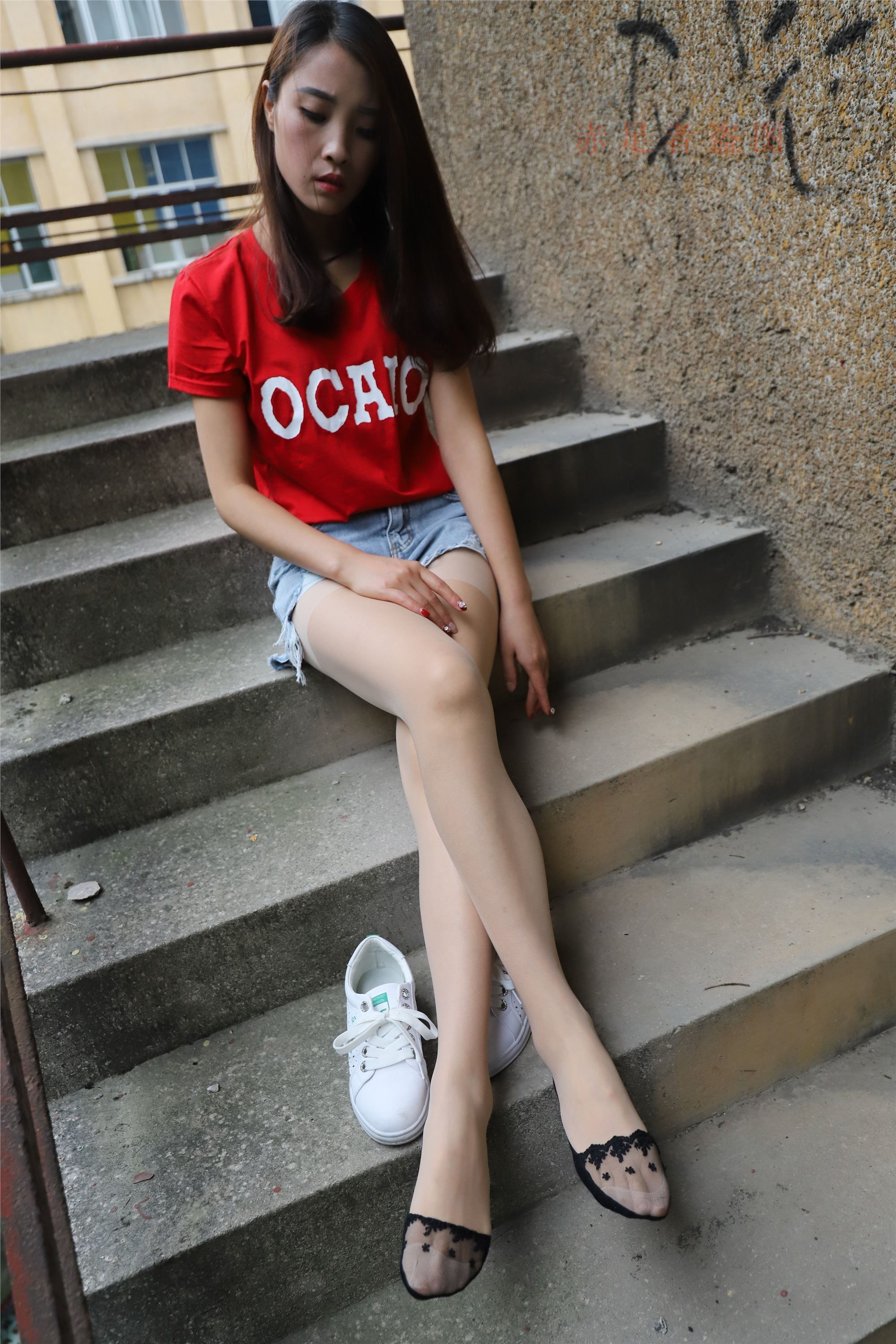 大西瓜套图 2018 6月活动模特1   长si 船袜(两套）2