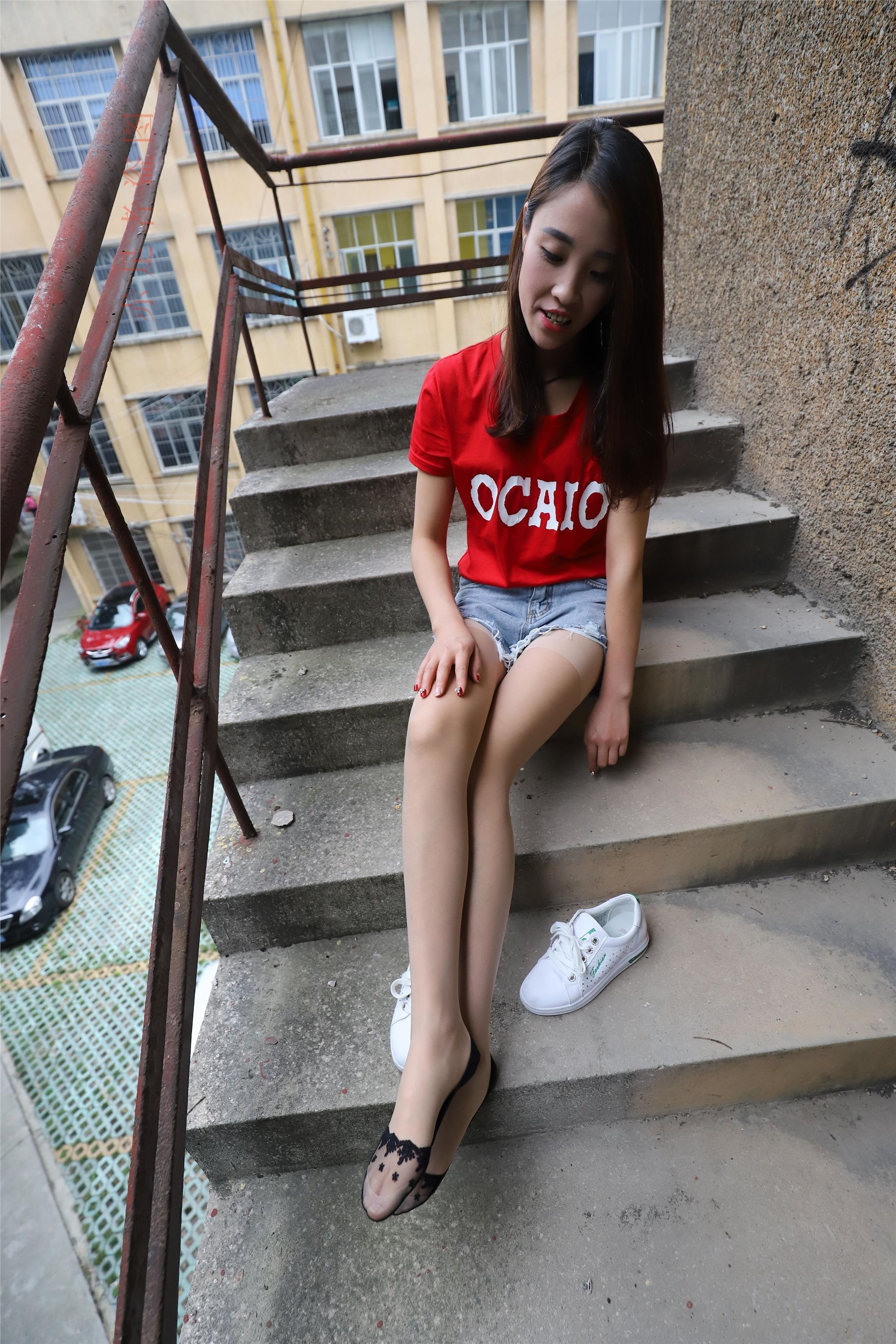 大西瓜套图 2018 6月活动模特1   长si 船袜(两套）2