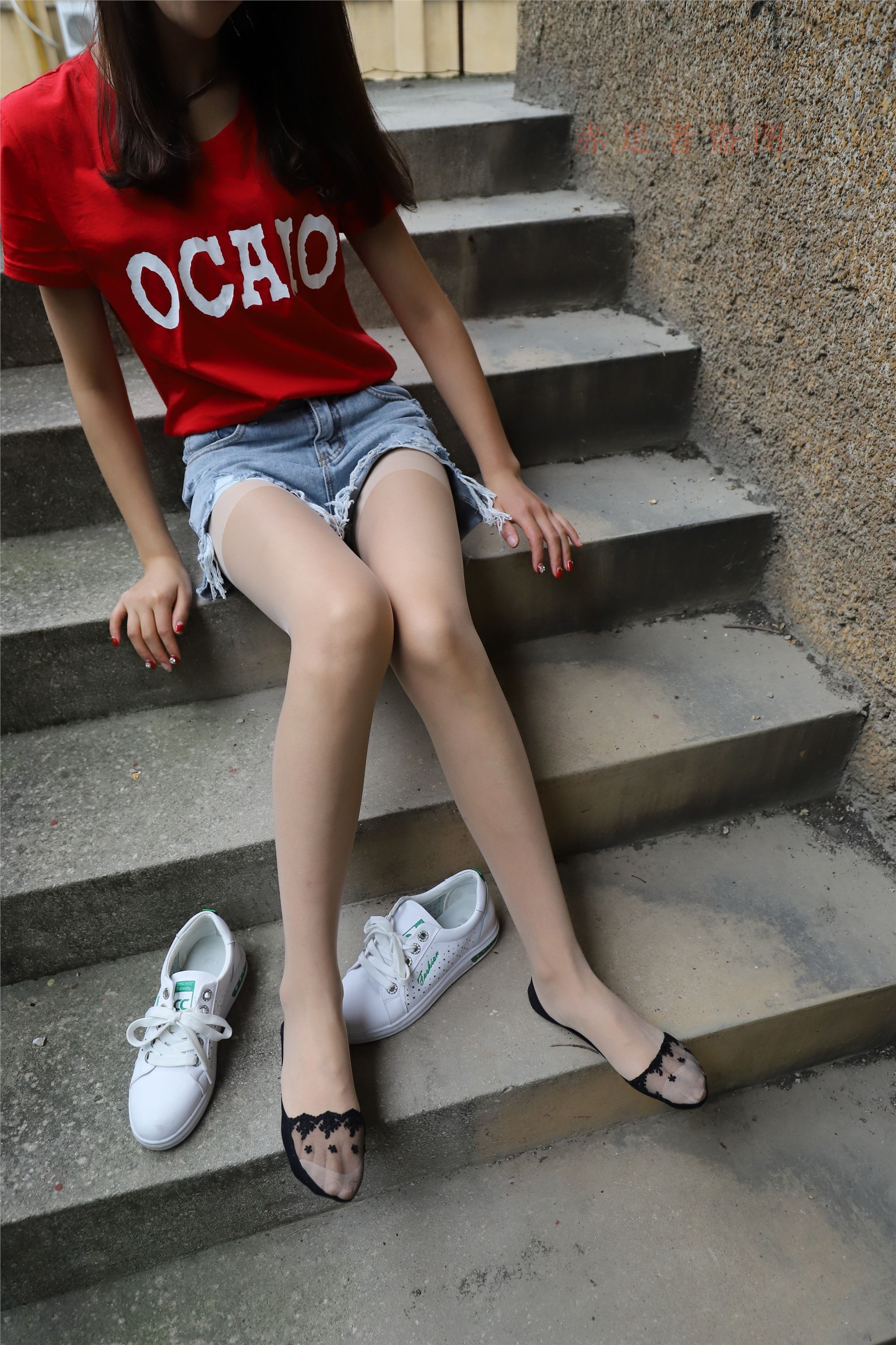 大西瓜套图 2018 6月活动模特1   长si 船袜(两套）2