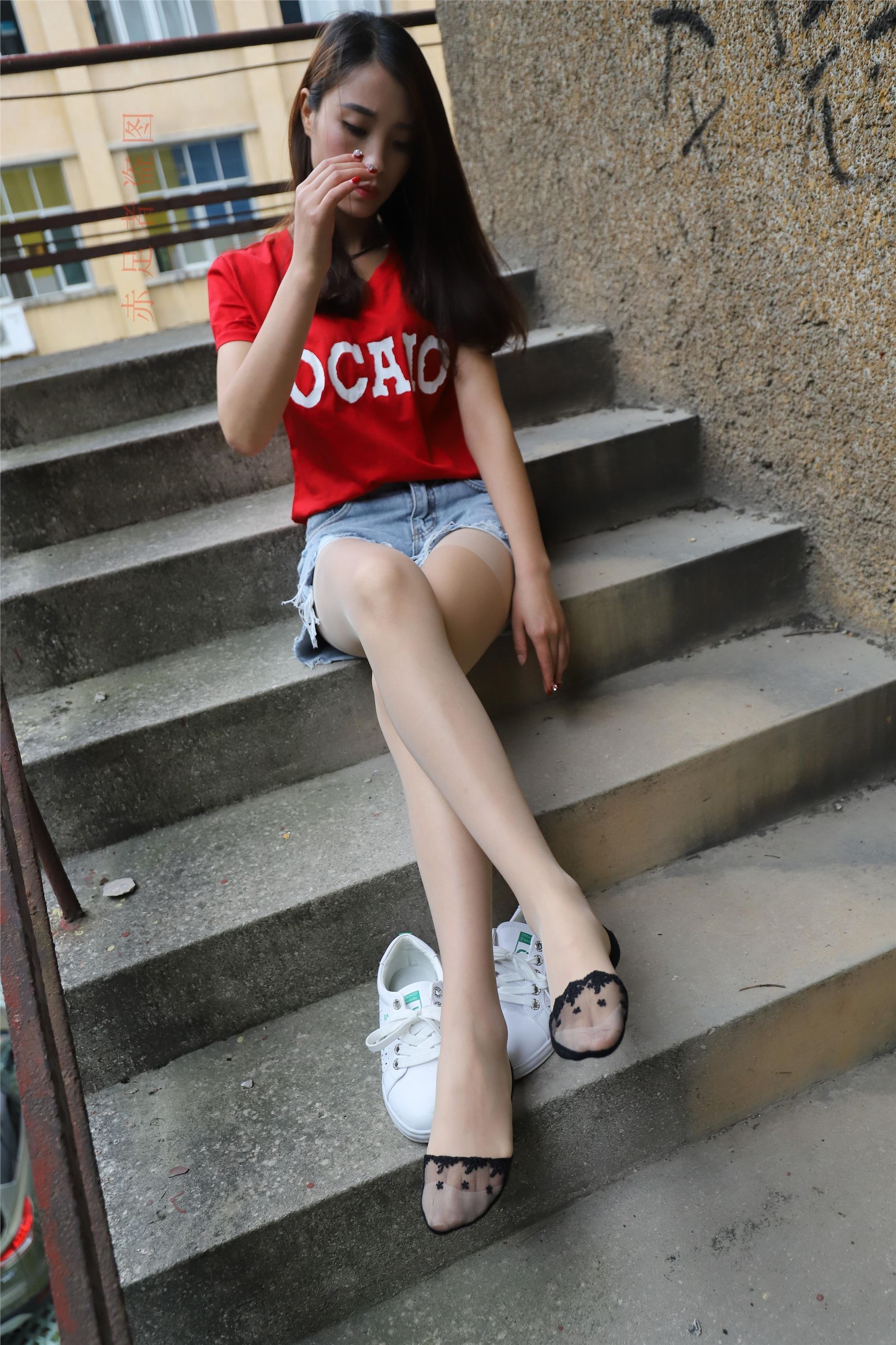 大西瓜套图 2018 6月活动模特1   长si 船袜(两套）2