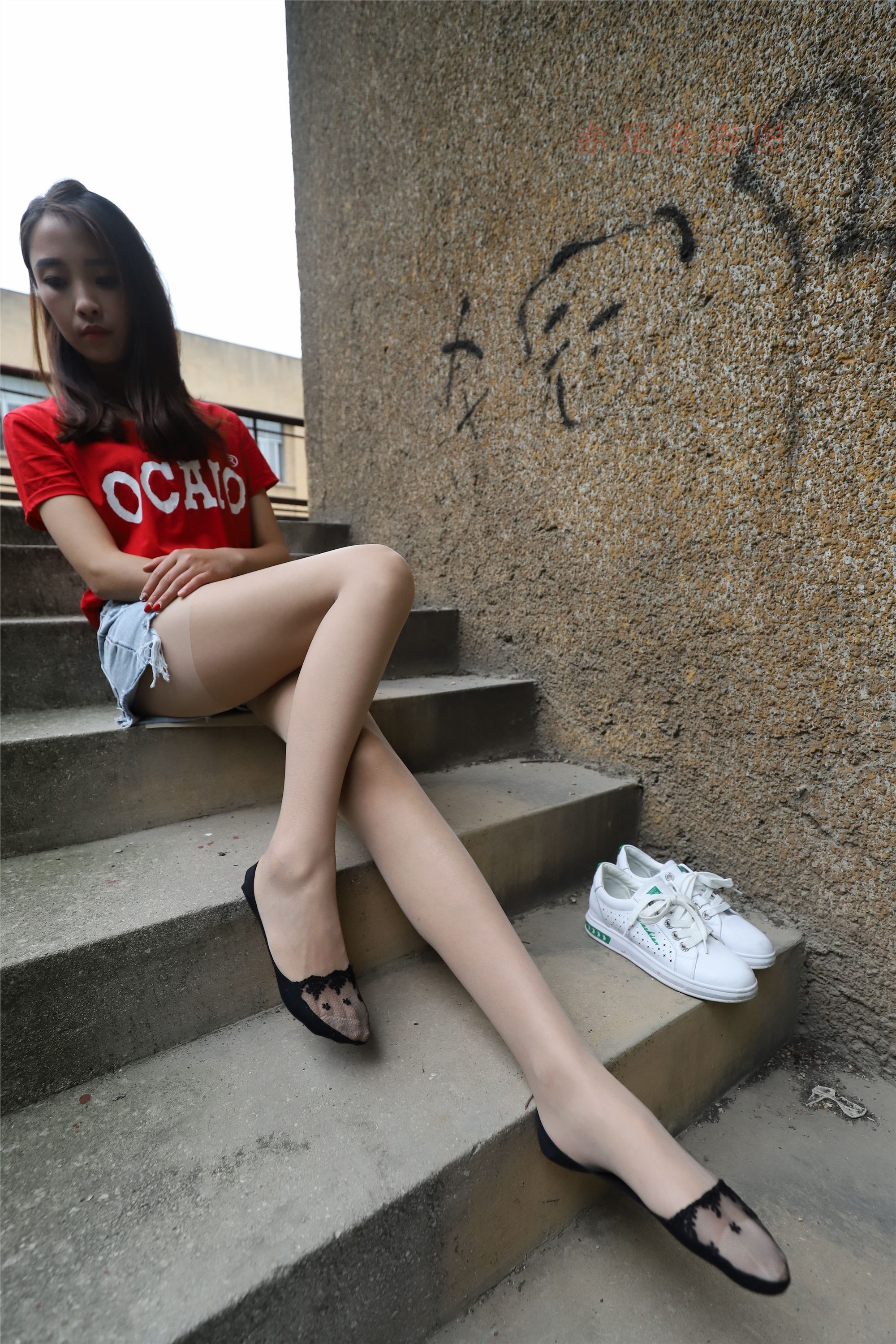 大西瓜套图 2018 6月活动模特1   长si 船袜(两套）2