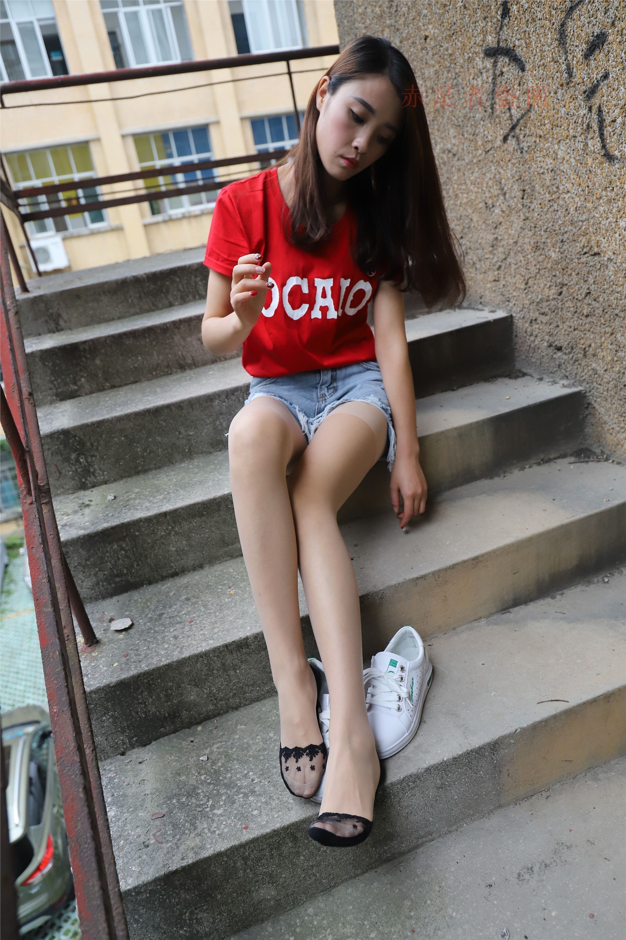 大西瓜套图 2018 6月活动模特1   长si 船袜(两套）2