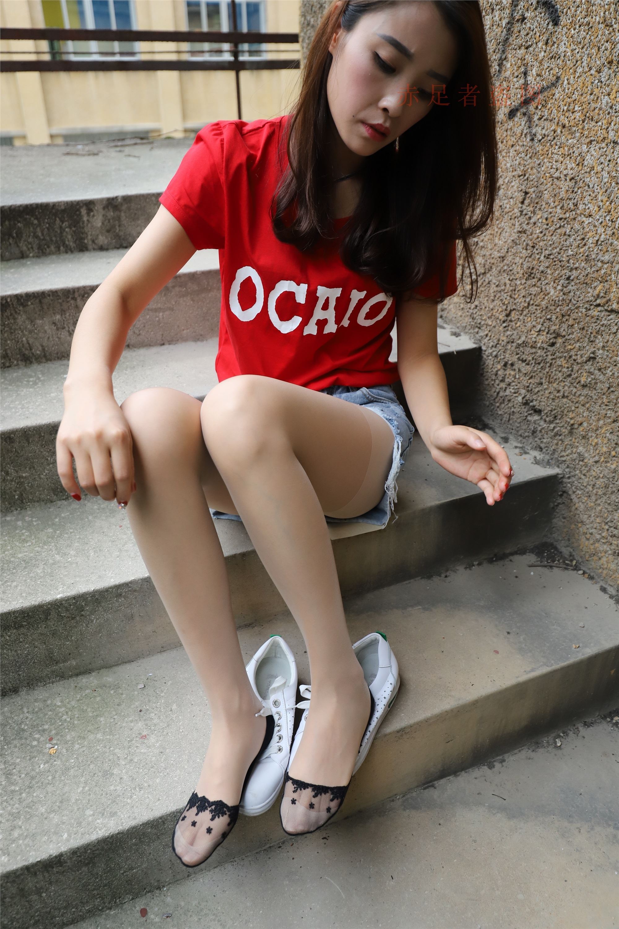 大西瓜套图 2018 6月活动模特1   长si 船袜(两套）2