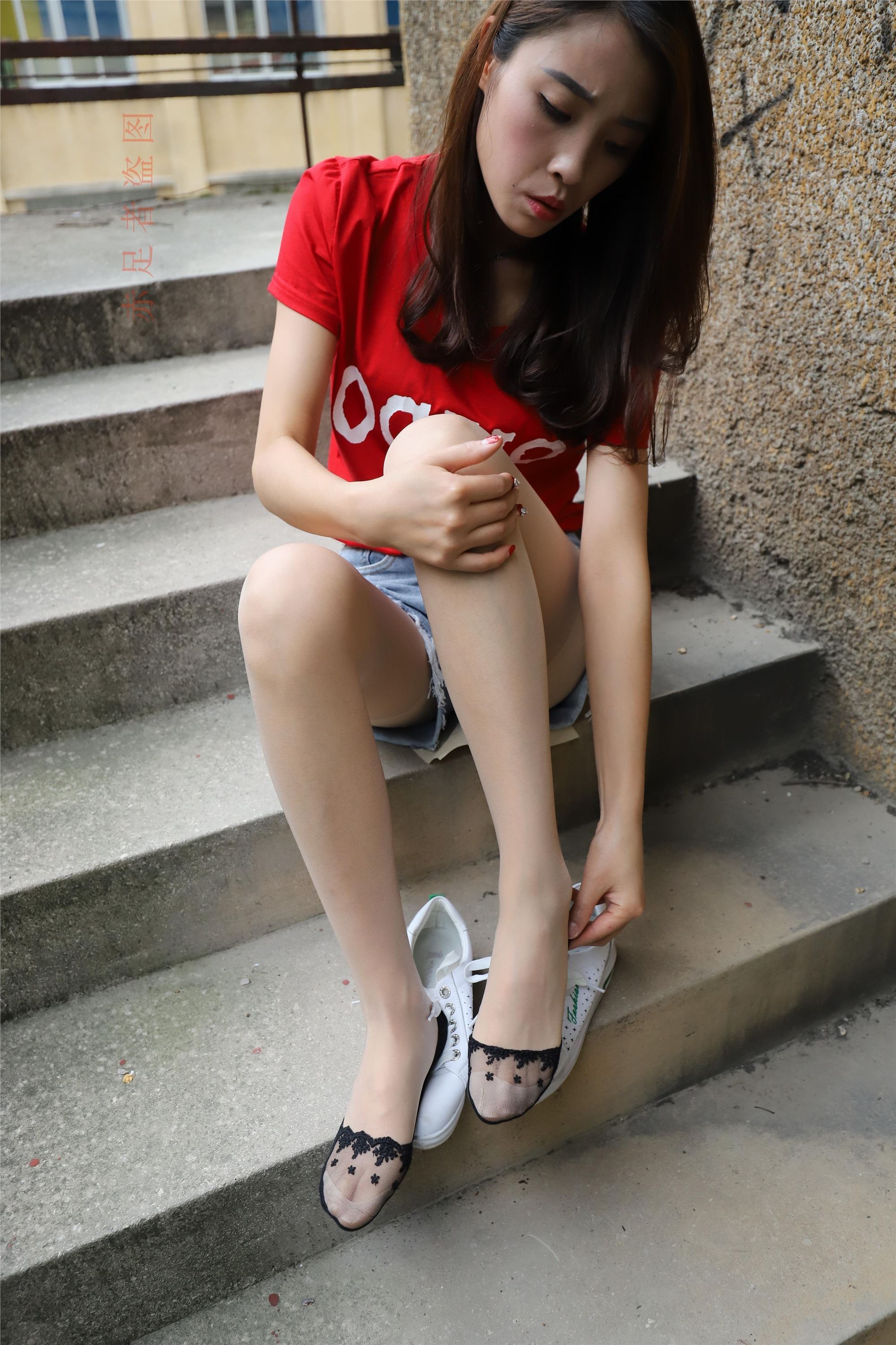 大西瓜套图 2018 6月活动模特1   长si 船袜(两套）2