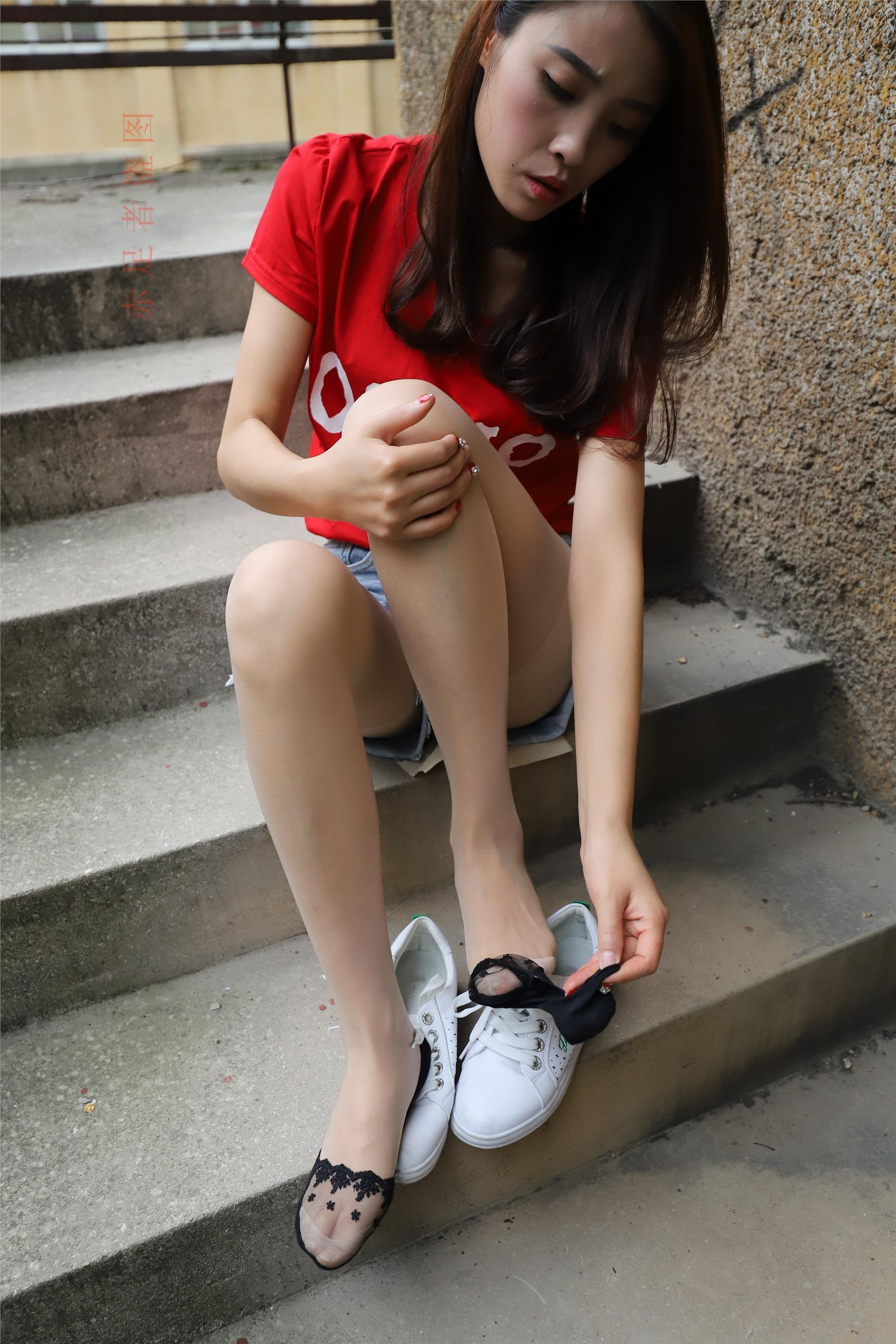 大西瓜套图 2018 6月活动模特1   长si 船袜(两套）2