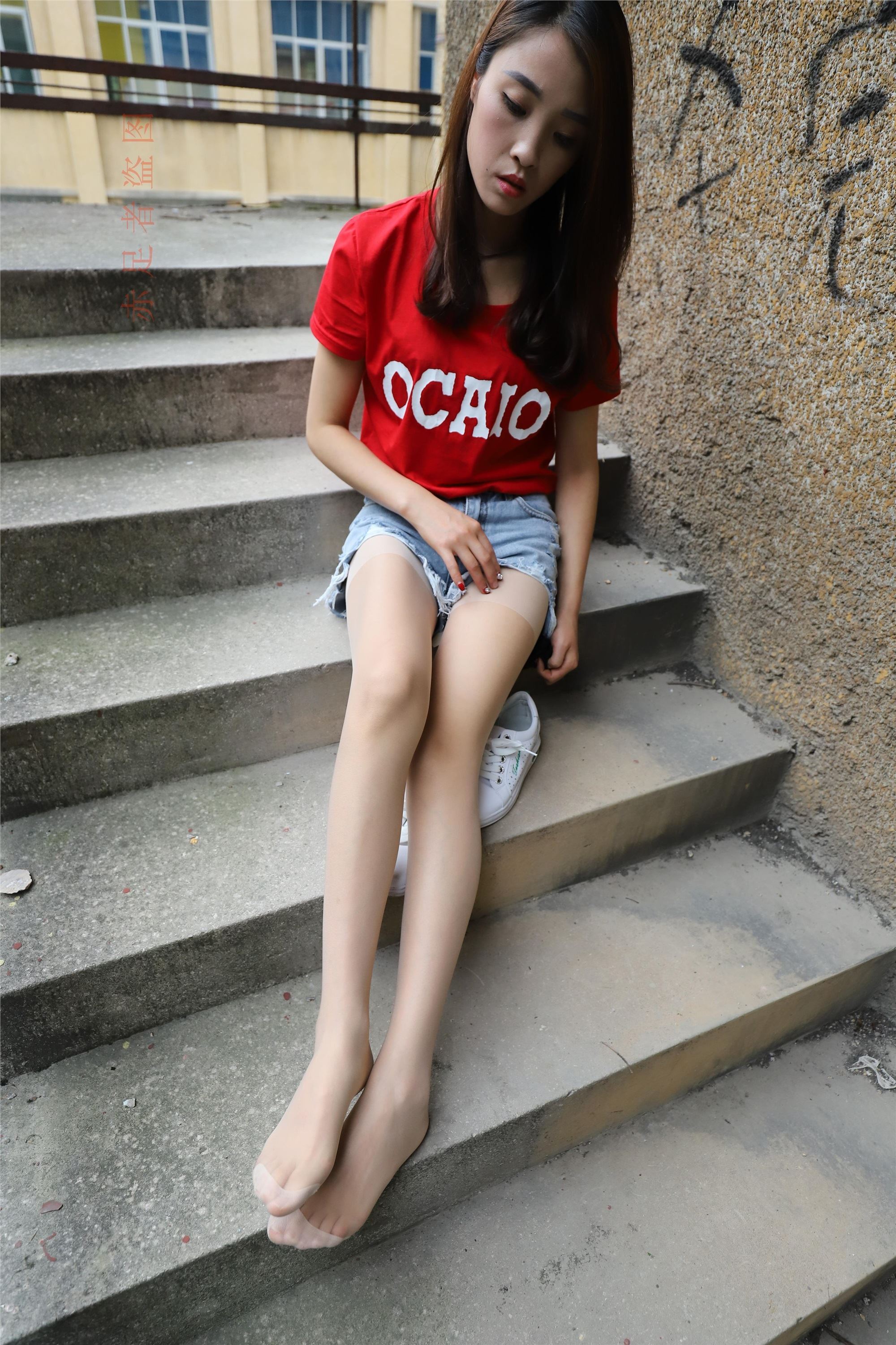 大西瓜套图 2018 6月活动模特1   长si 船袜(两套）2