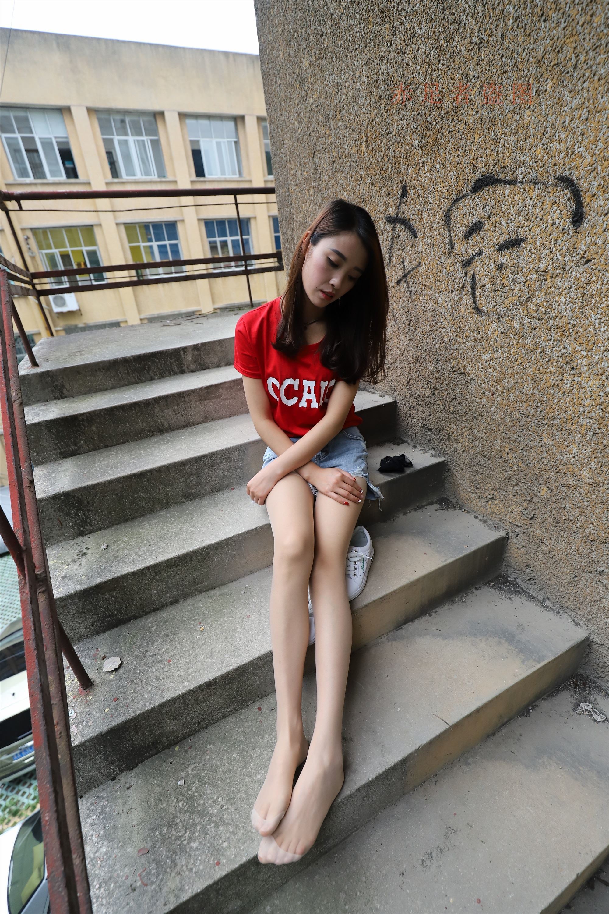 大西瓜套图 2018 6月活动模特1   长si 船袜(两套）2