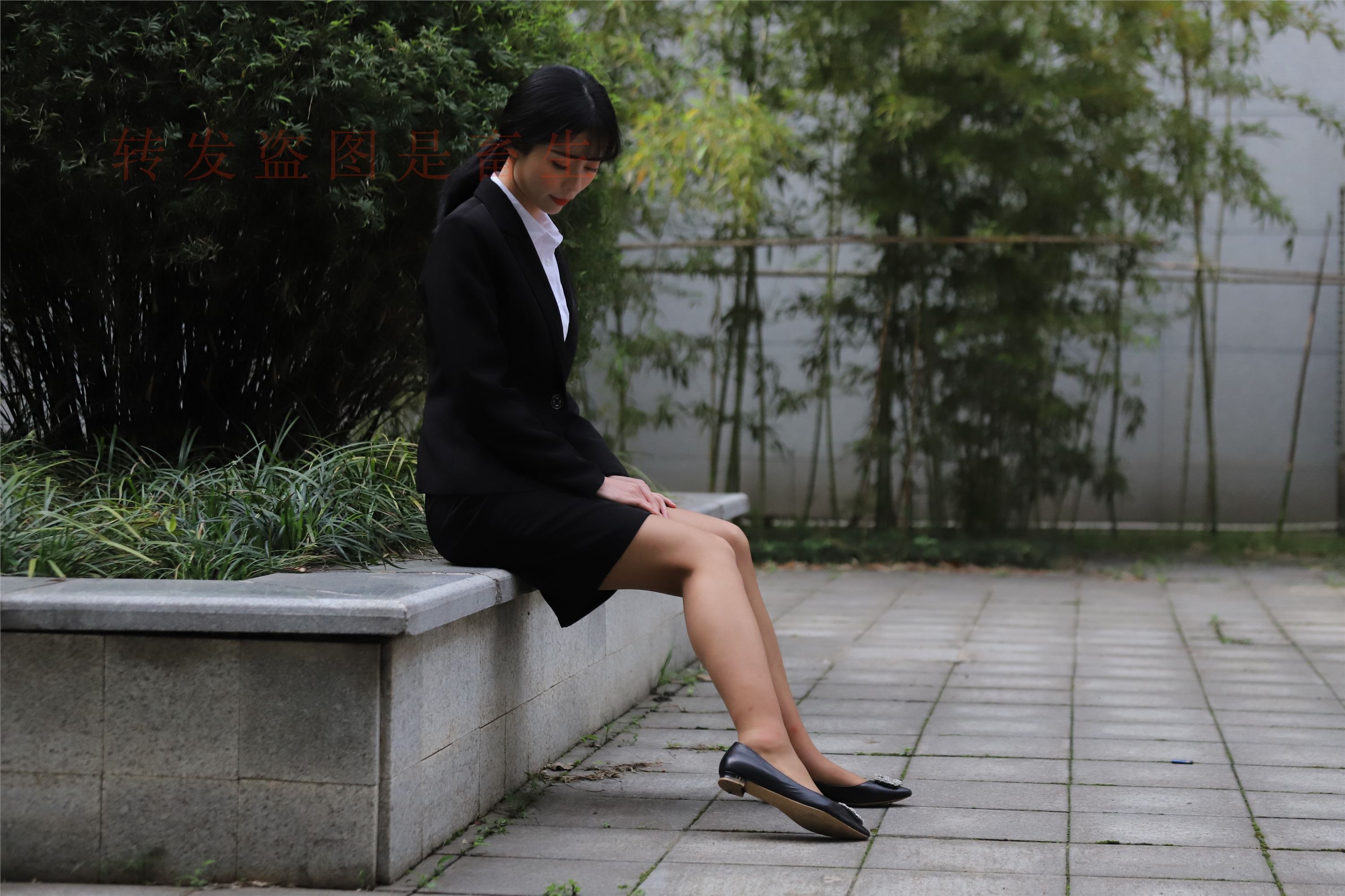 大西瓜套图 2018 4月活动 模特二 职业装薄灰