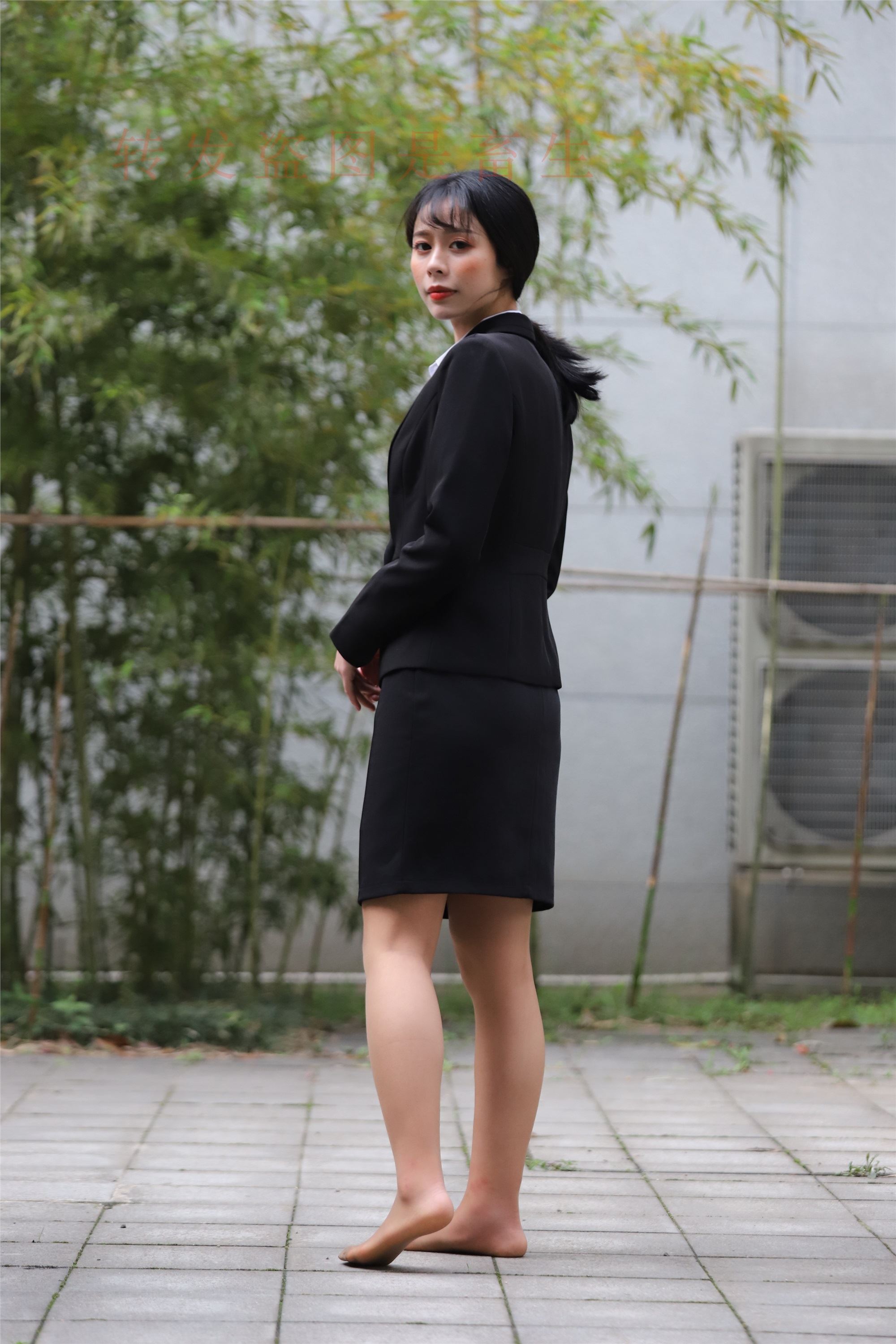 大西瓜套图 2018 4月活动 模特二 职业装薄灰