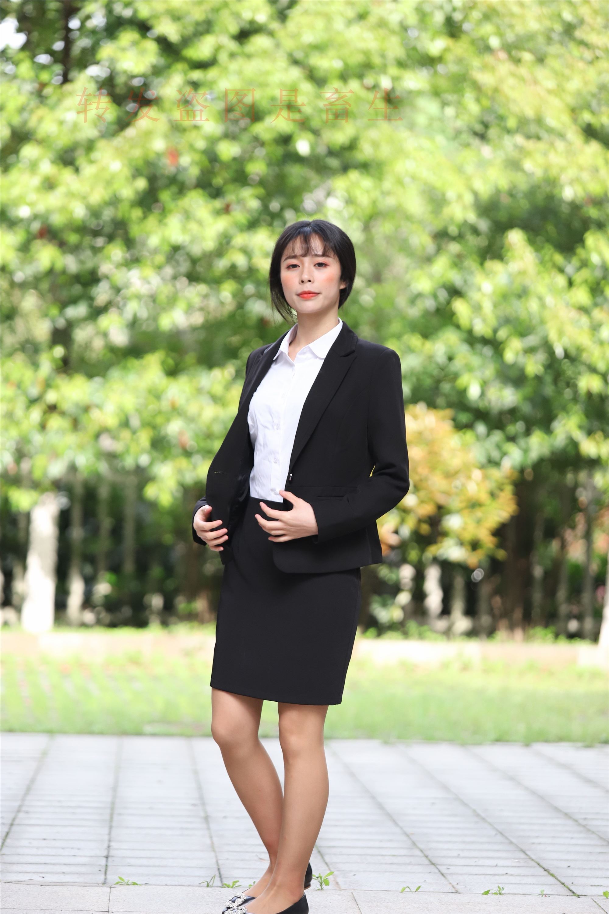 大西瓜套图 2018 4月活动 模特二 职业装薄灰